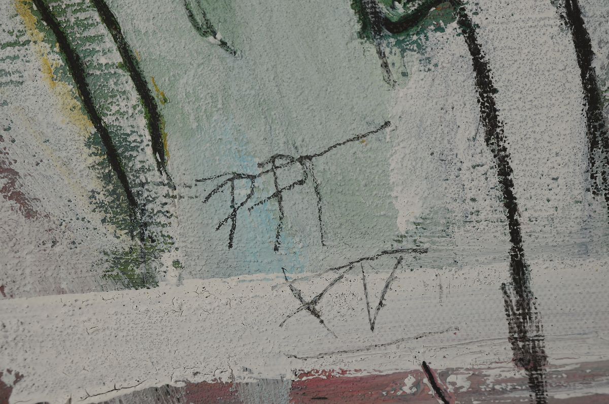 Detail a: Peter Padubrin-Thomys, geb. 1969 in Halle/Saale, "Die Heimkehr des verlorenen Sohnes", Acryl/Lwd, sign., verso betitelt, ca. 100x100 cm