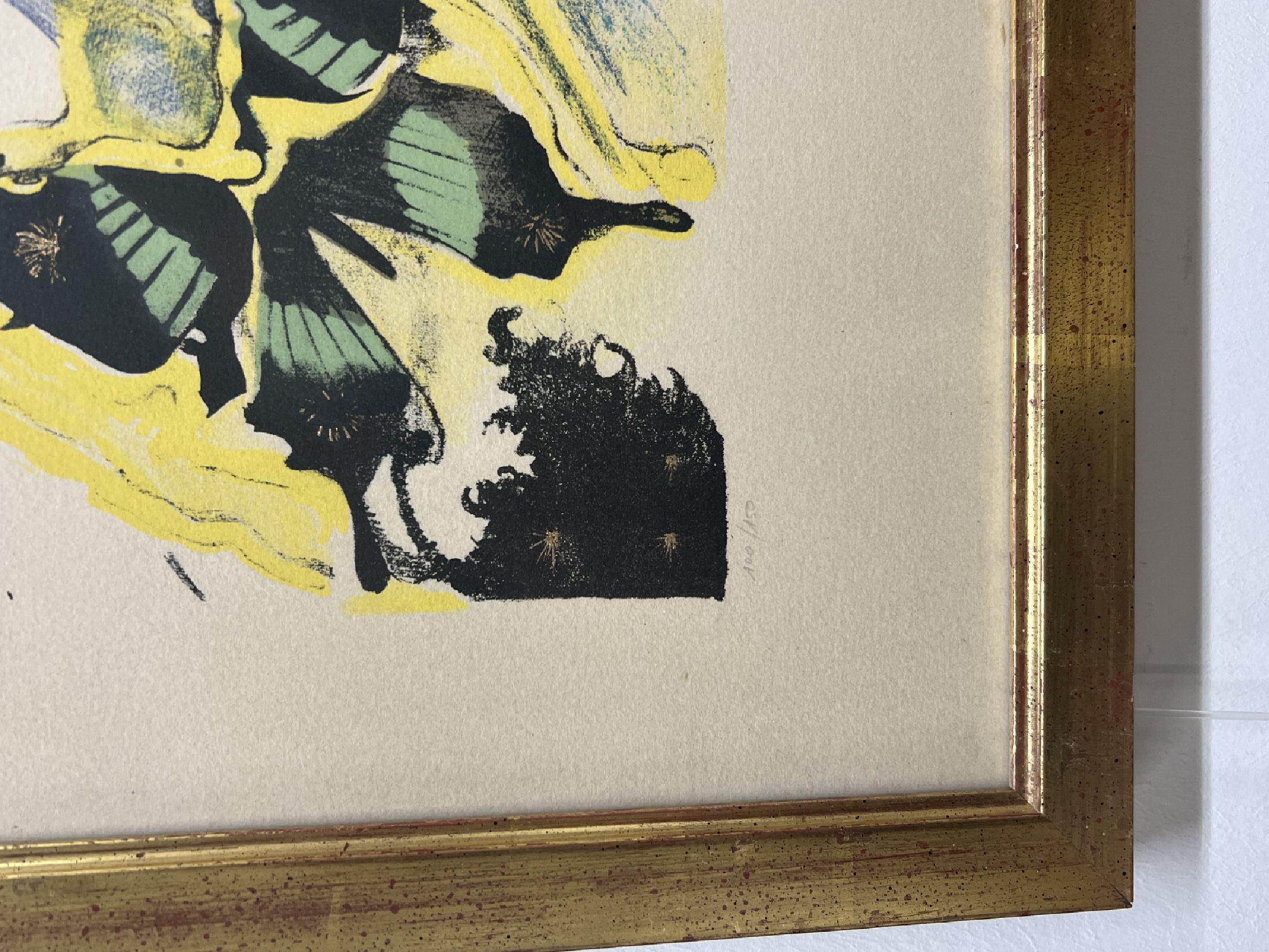 Detail d: Salvador Dali, 1904-1989, Les Bouches, papillons surrealistes, Farblithographie von 1972, handsigniert und num. 100/150, ca. 53x39.5cm, u.Gl., R. ca. ...