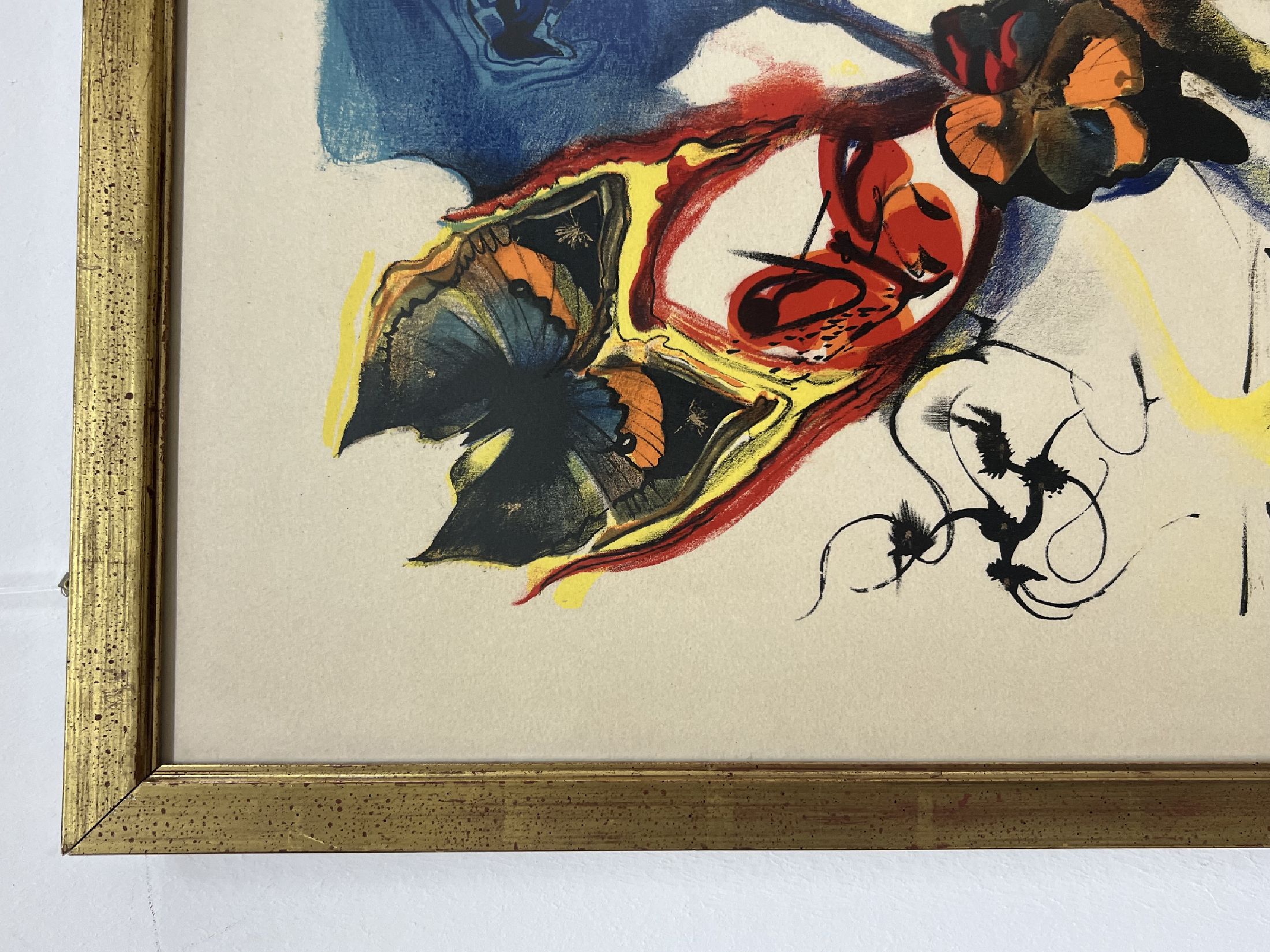Detail e: Salvador Dali, 1904-1989, Les Bouches, papillons surrealistes, Farblithographie von 1972, handsigniert und num. 100/150, ca. 53x39.5cm, u.Gl., R. ca. ...