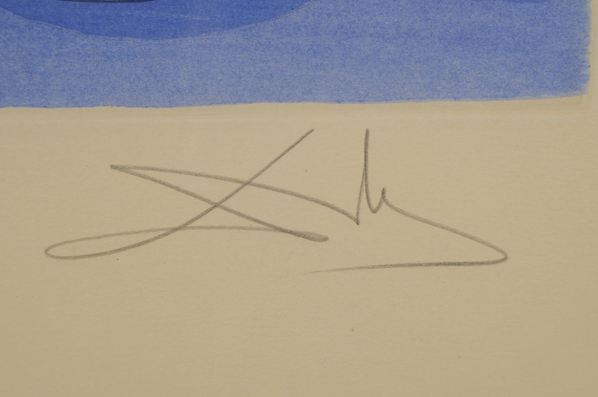 Detail a: Salvador Dali, 1904-1989, Zebulun, Kaltnadelradierung mit Pochoir aus der Serie Die zwölf Stämme Israels von 1973, handsign. und num. G 26/195, ca. ...