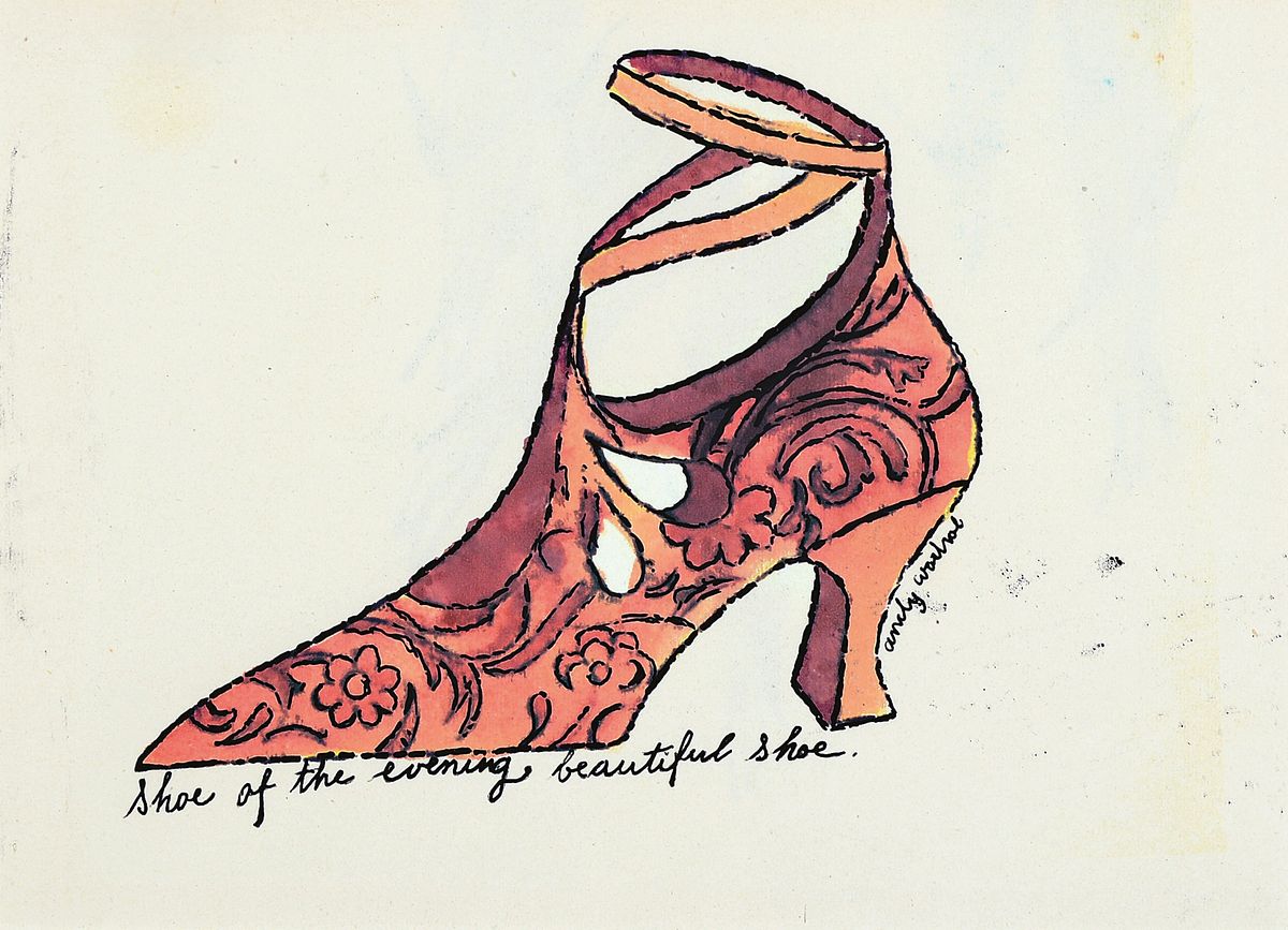 Andy Warhol, 1928 Pittsburgh-1987 New York, Farblithographie aus der Serie Shoes, shoe of the evening, beautiful shoe, wurde als Werbemittel für den ...