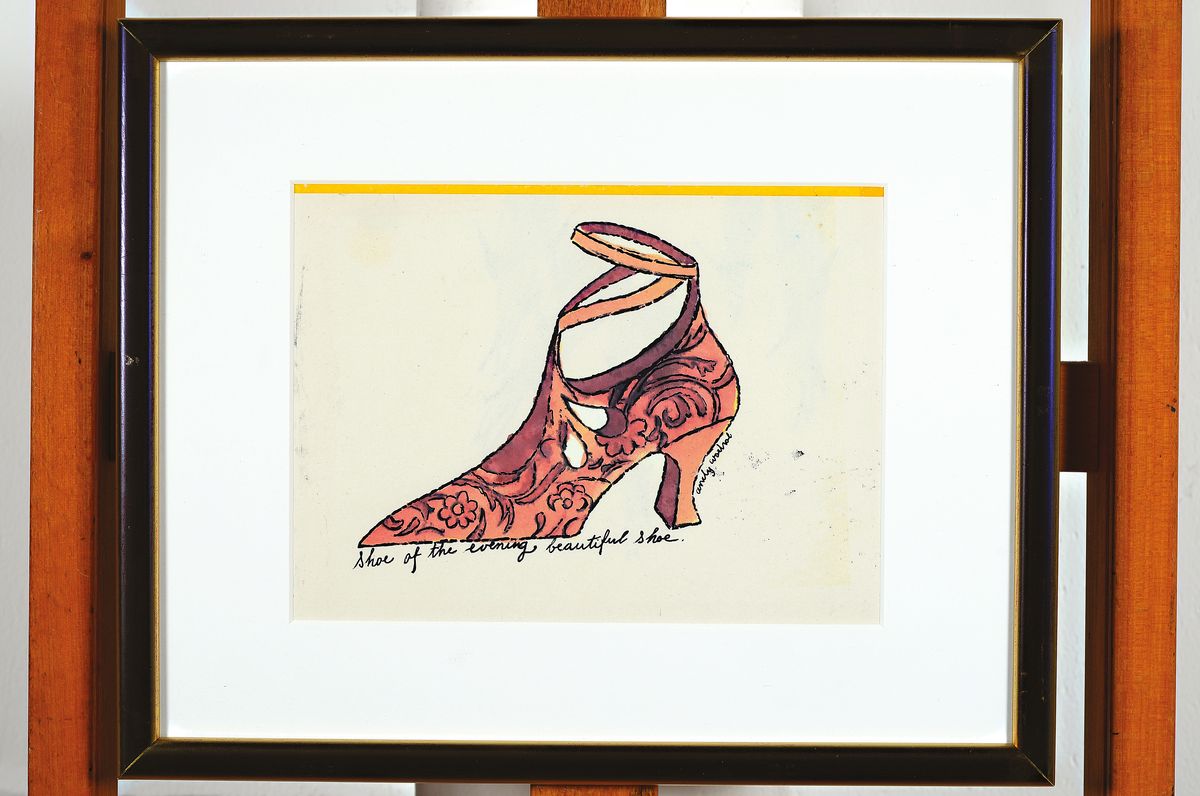 Detail k: Andy Warhol, 1928 Pittsburgh-1987 New York, Farblithographie aus der Serie Shoes, shoe of the evening, beautiful shoe, wurde als Werbemittel für den ...