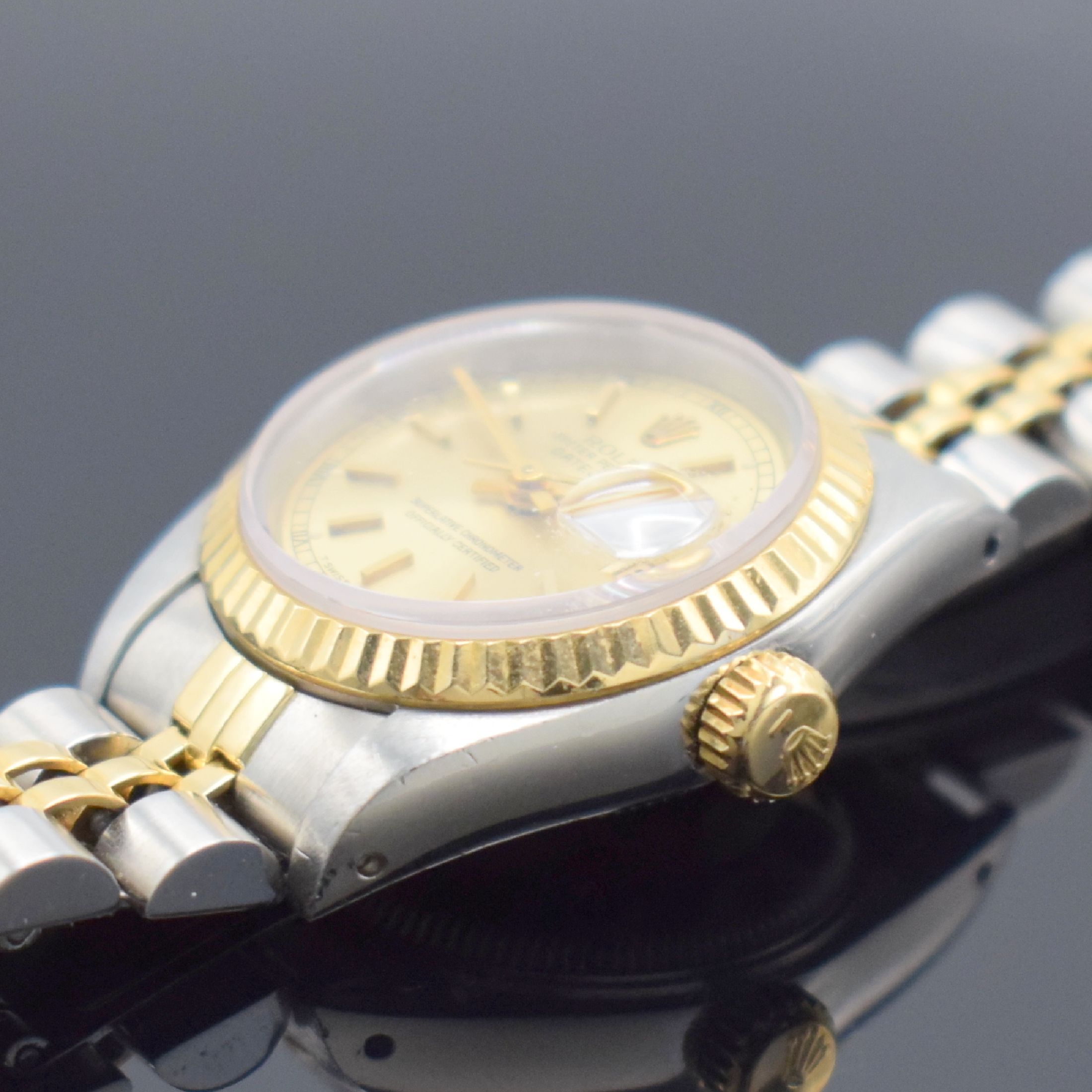 Detail c: ROLEX Damenarmbanduhr Oyster Perpetual Datejust Referenz 69173, Automatik, Schweiz um 1993, Chronometer der Superlative in Stahl/Gold kombiniert ...