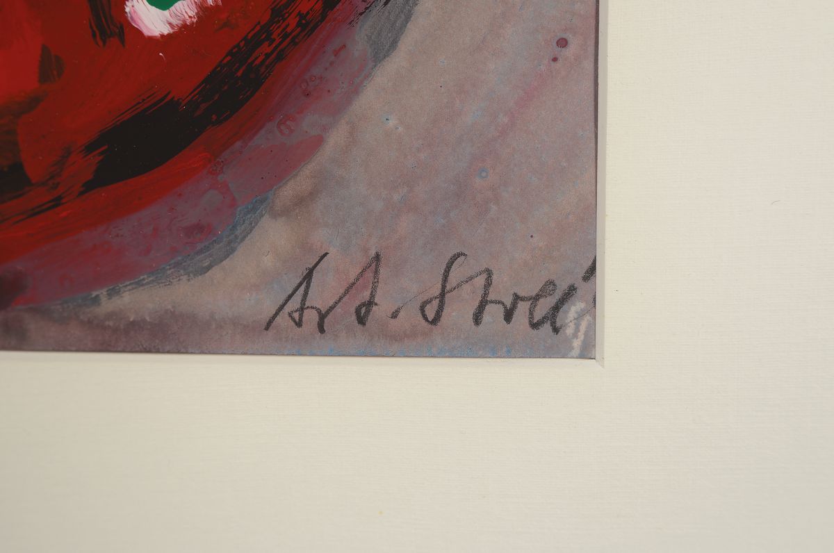 Detail a: Artur Stoll, 1947 - 2003 Freiburg, Studium an der Akademie Karlsruhe, "Sternenrenette", malerische Darstellung des enstprechenden Apfels, ...