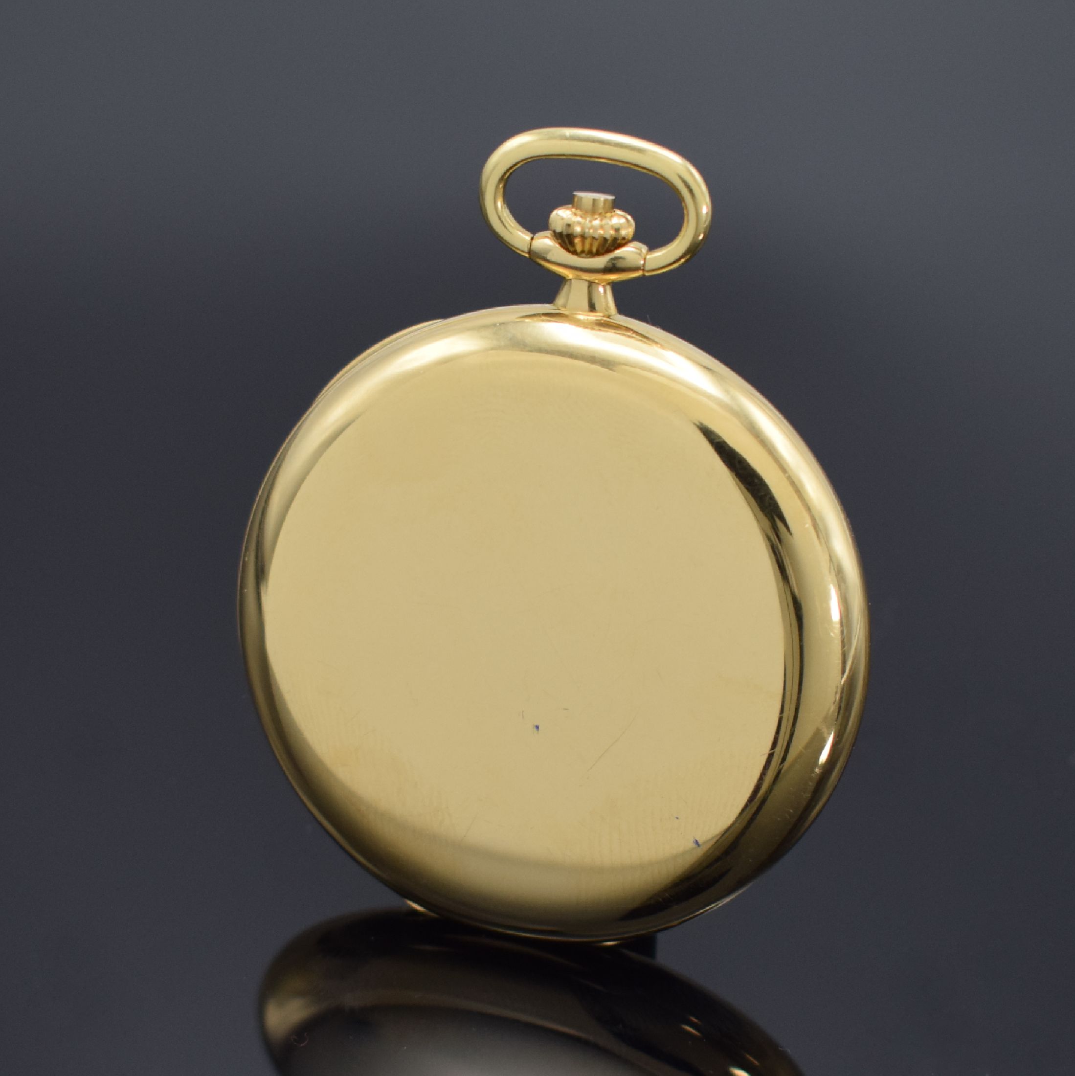 Detail b: PATEK PHILIPPE Savonette Herrentaschenuhr in GG 750/000 Referenz 865, Schweiz um 1990, schweres, glattes Geh., weißes Lackzifferbl. mit röm. ...