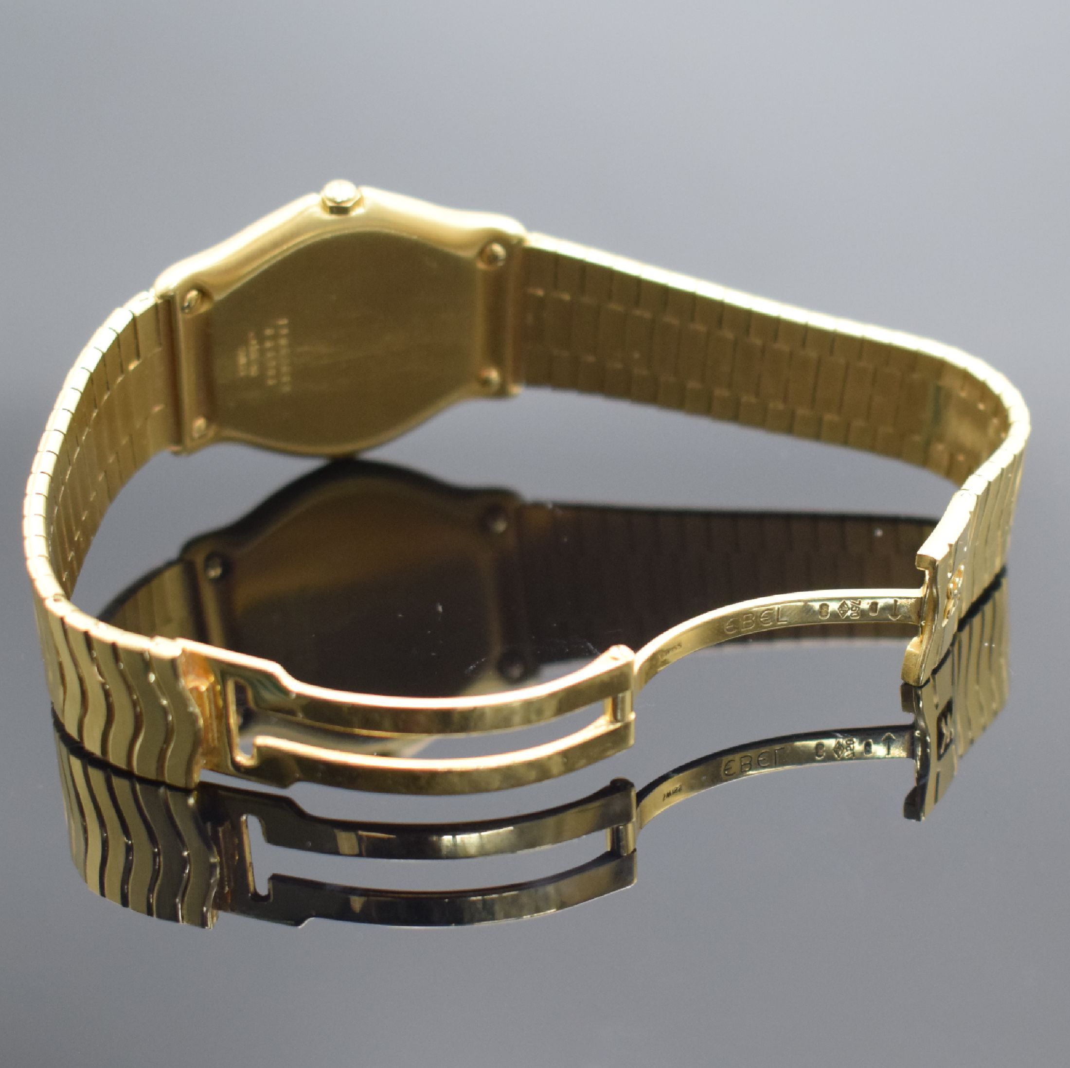 Detail c: EBEL Armbanduhr Classic Wave in GG 750/000 Referenz 883903, Schweiz um 1995, massives, 2-teil. Geh. inkl. Wellengliederband m. Faltschl., Lünette ...