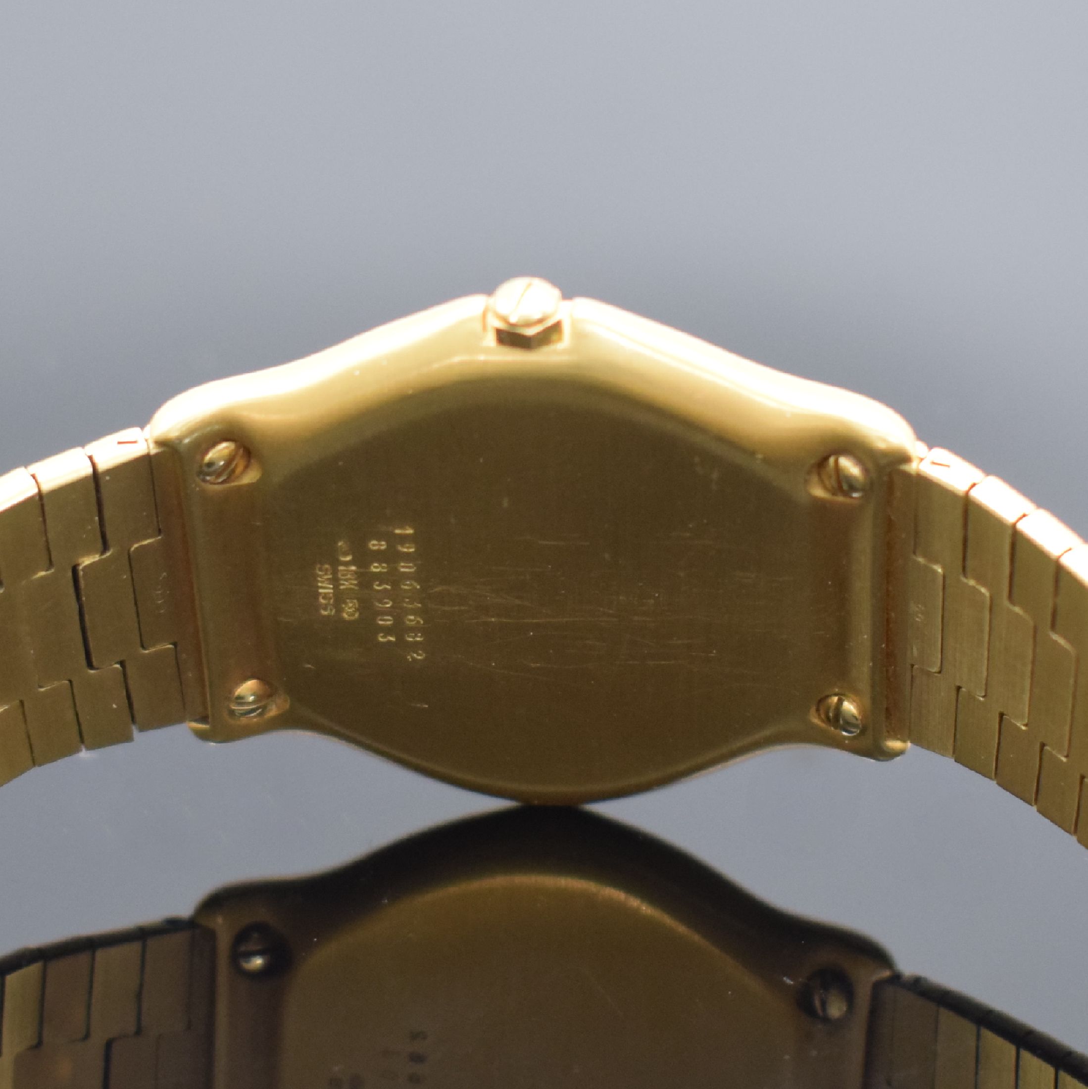Detail e: EBEL Armbanduhr Classic Wave in GG 750/000 Referenz 883903, Schweiz um 1995, massives, 2-teil. Geh. inkl. Wellengliederband m. Faltschl., Lünette ...