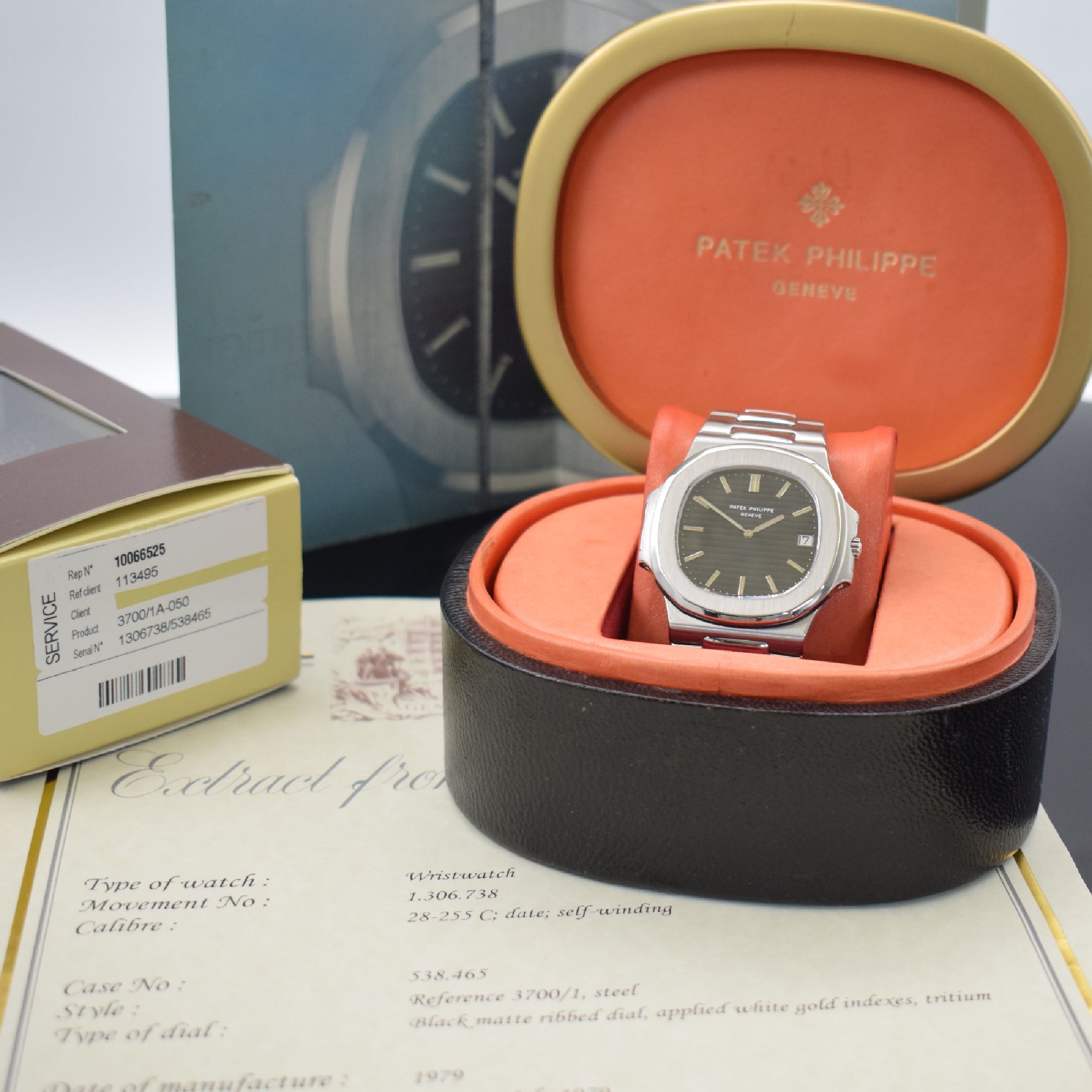 Detail g: PATEK PHILIPPE hochfeine & seltene, ikonische Herrenarmbanduhr "Jumbo" Nautilus Referenz 3700/1 in Stahl designed von Gerald Genta, ...