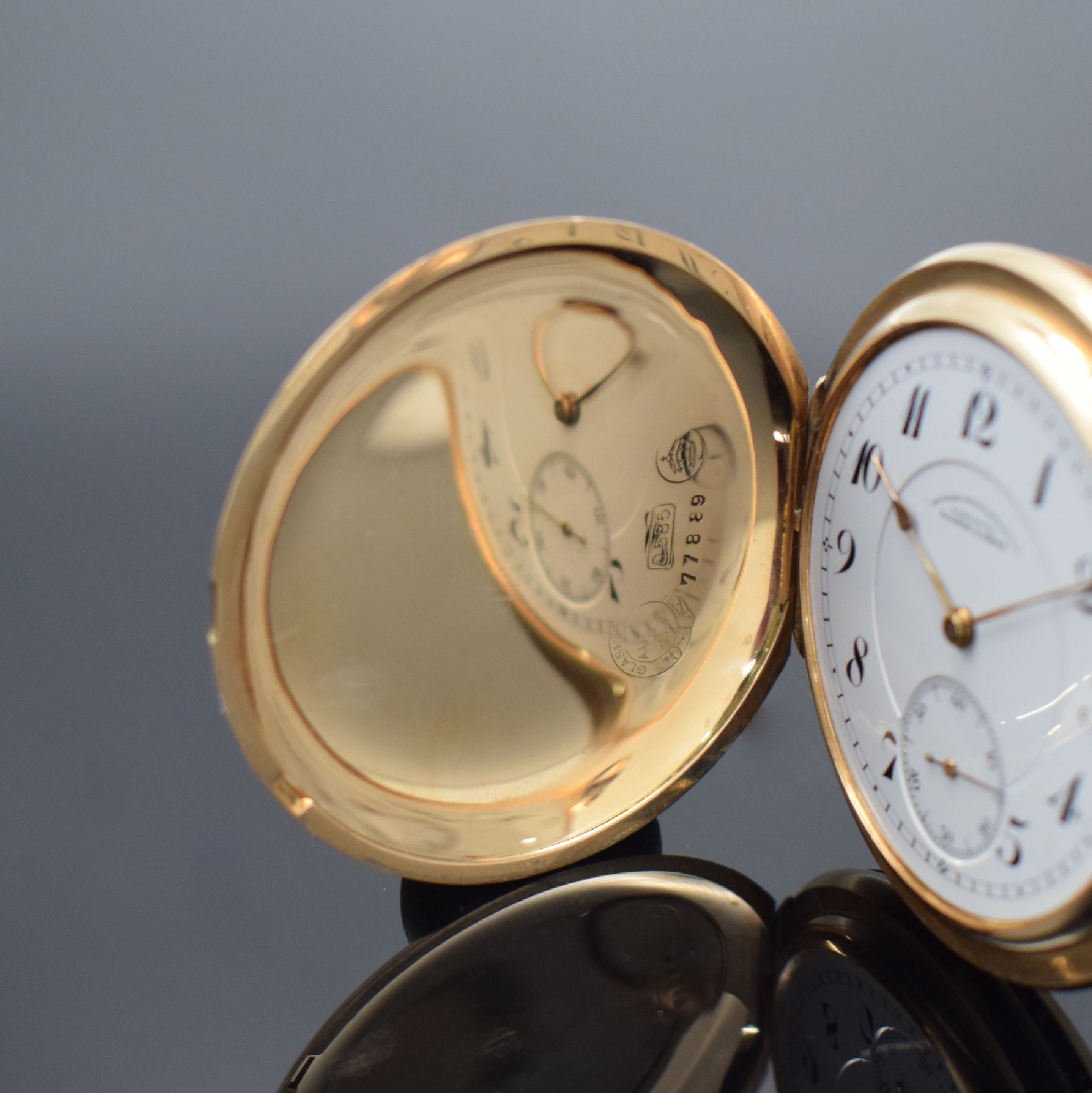 Detail a: DEUTSCHE UHRENFABRIKATION GLASHÜTTE A. LANGE & SÖHNE Herrensavonette in RoséG 585/000, Deutschland verk. lt. beil. Zertifikat von 2001 03/1921, ...