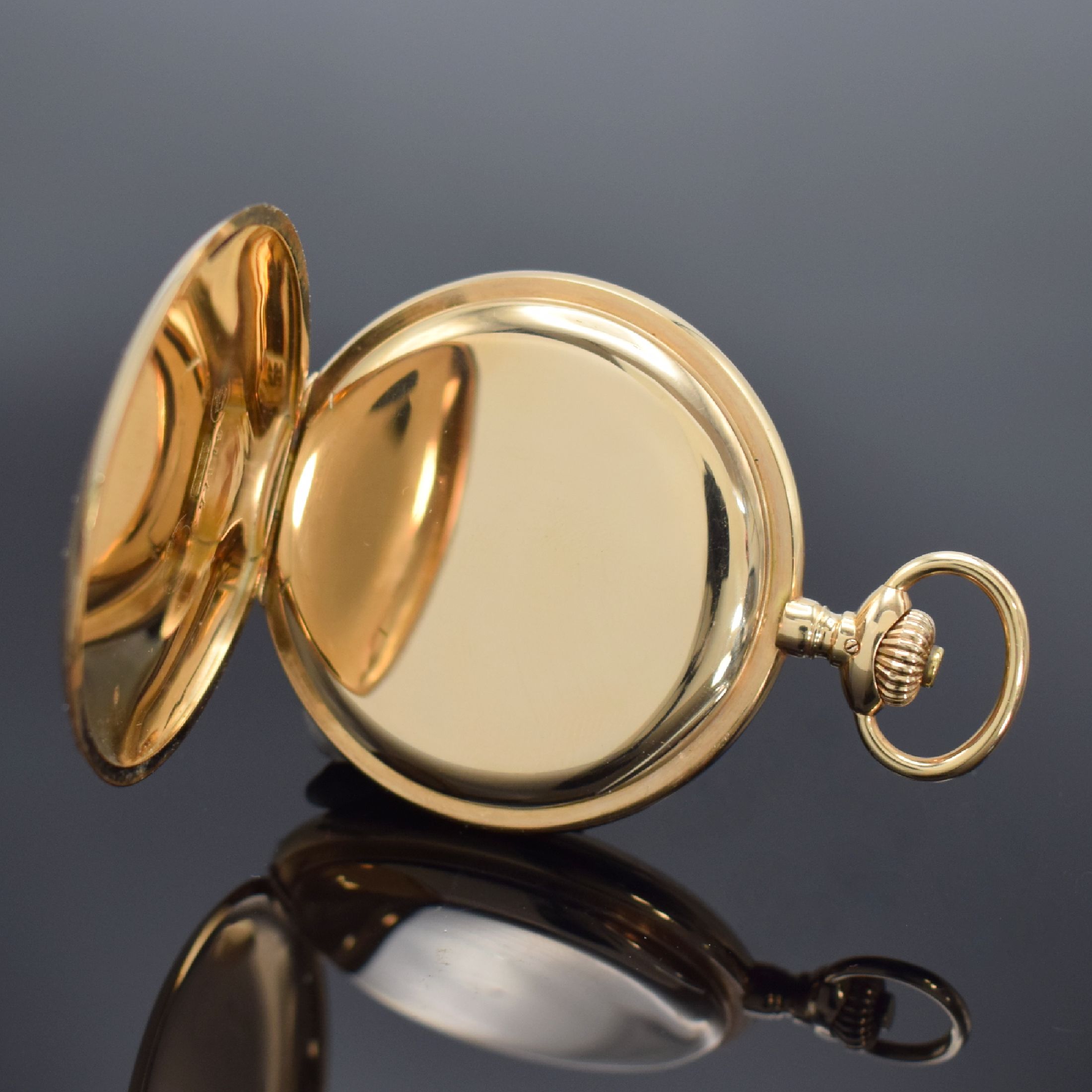 Detail e: DEUTSCHE UHRENFABRIKATION GLASHÜTTE A. LANGE & SÖHNE Herrensavonette in RoséG 585/000, Deutschland verk. lt. beil. Zertifikat von 2001 03/1921, ...