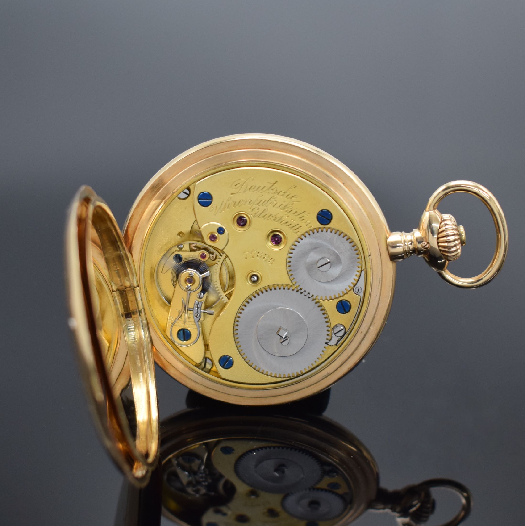 Detail g: DEUTSCHE UHRENFABRIKATION GLASHÜTTE A. LANGE & SÖHNE Herrensavonette in RoséG 585/000, Deutschland verk. lt. beil. Zertifikat von 2001 03/1921, ...