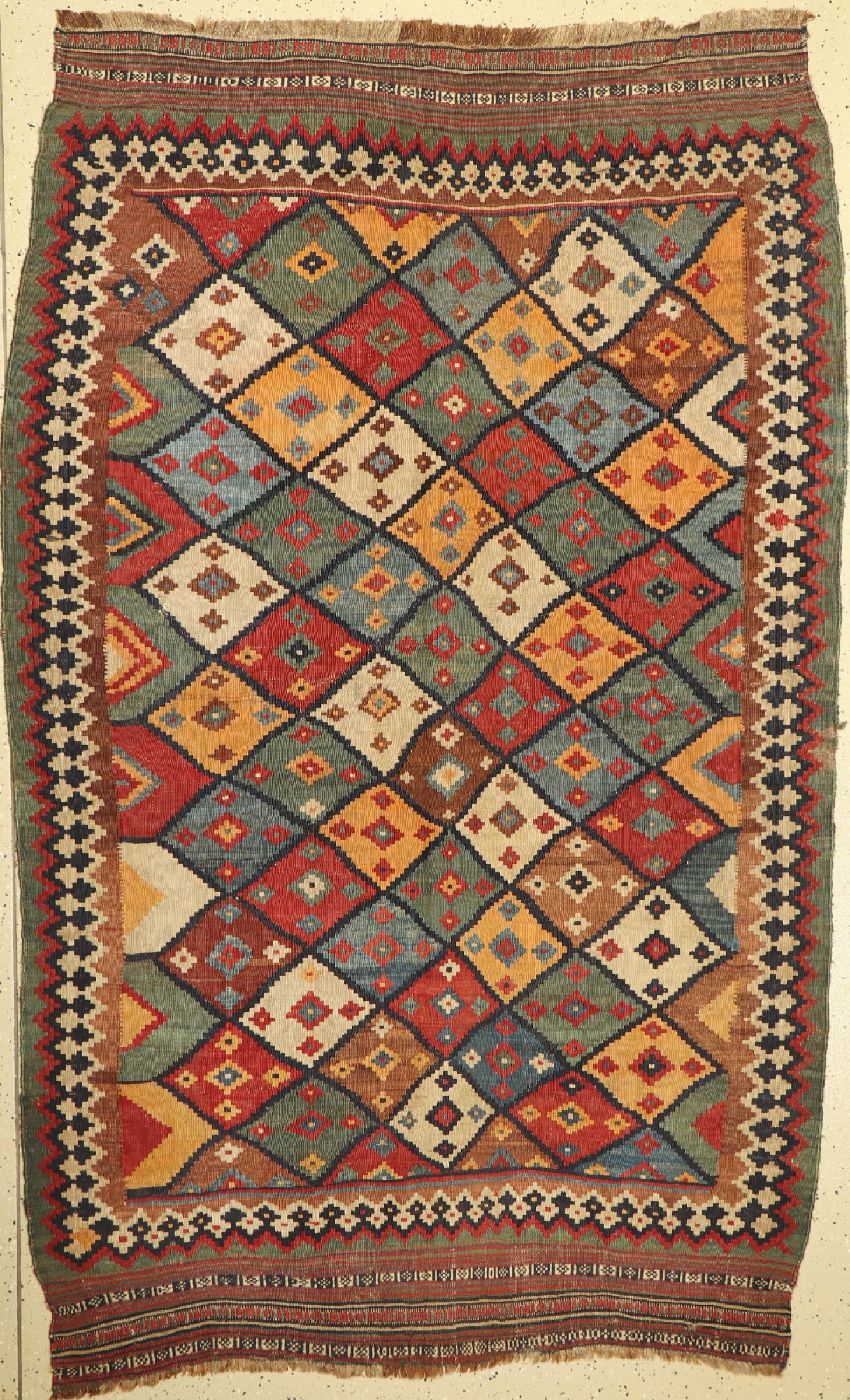 Ghaschgai Kelim antik, Persien, um 1900, Wolle auf Wolle, ca. 240 x 150 cm, EHZ: 3