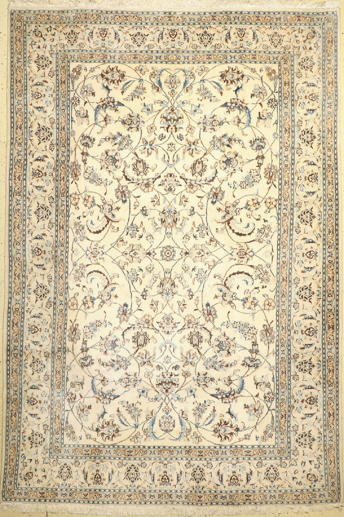 Nain fein(9 La), Persien, ca. 40 Jahre, Korkwolle mit Seide, ca. 289 x 198 cm, EHZ: 1-2