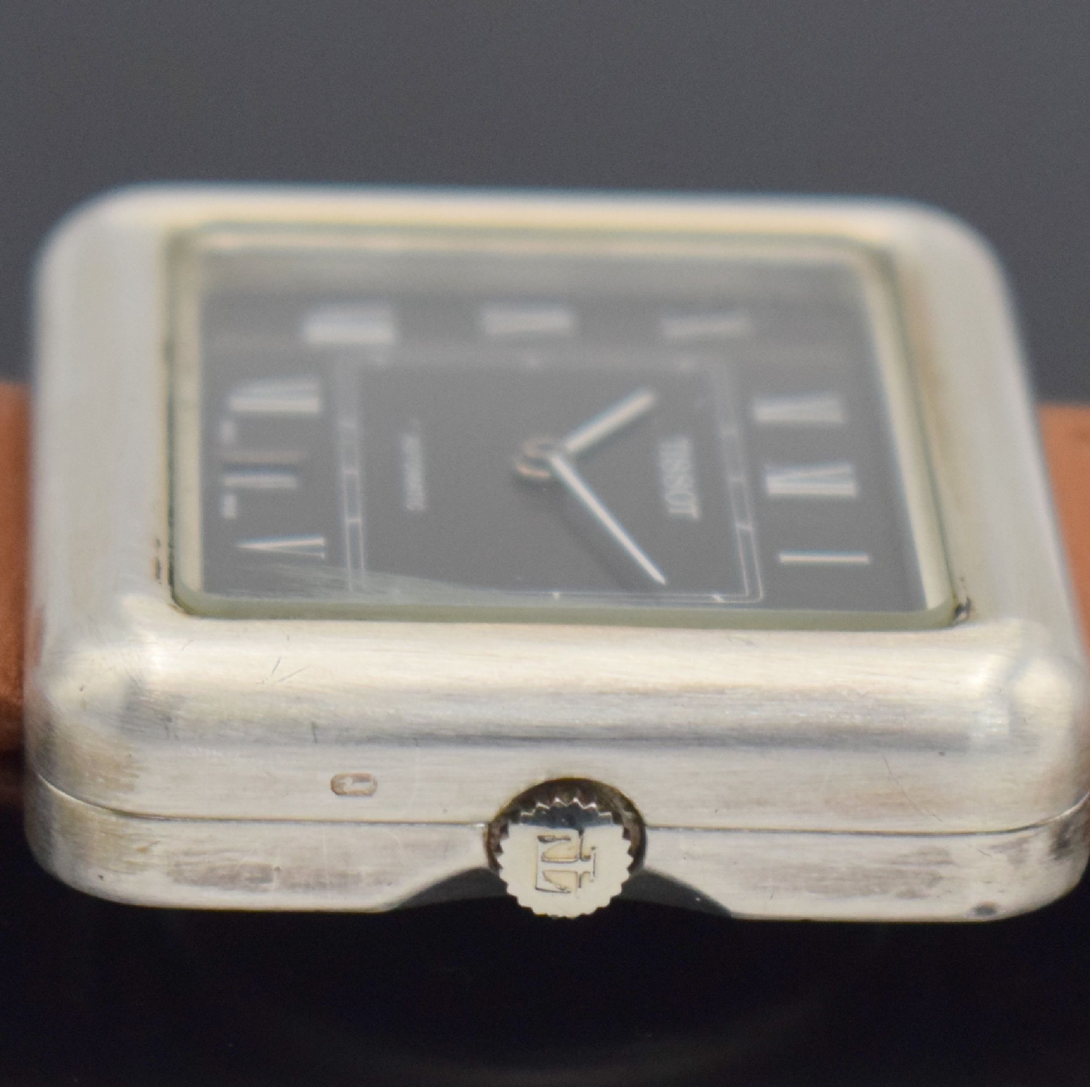 Detail c: TISSOT sehr seltene große Herrenarmbanduhr Durchmesser 42 mm in Silber 925/000, Schweiz um 1974, Automatik, massives 2-teil. Silbergeh. sign., Boden ...