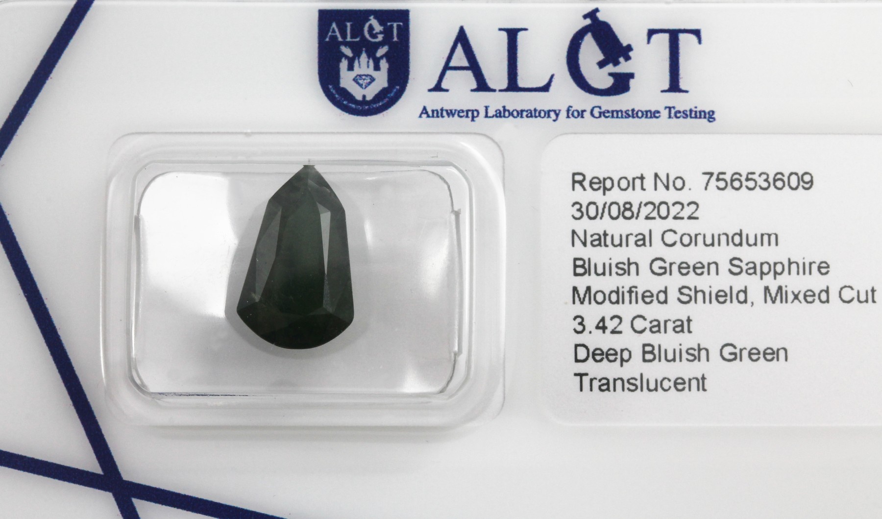 Detail d: Konvolut 10 bunte Saphire zus. ca. 11.96 ct,alle mit Expertisen: 1 x 1.28 ct, ovalfacett., 7.43 x 5.69 x 3.19, intense greenish blue, ALGT; 1 x 3.42 ...