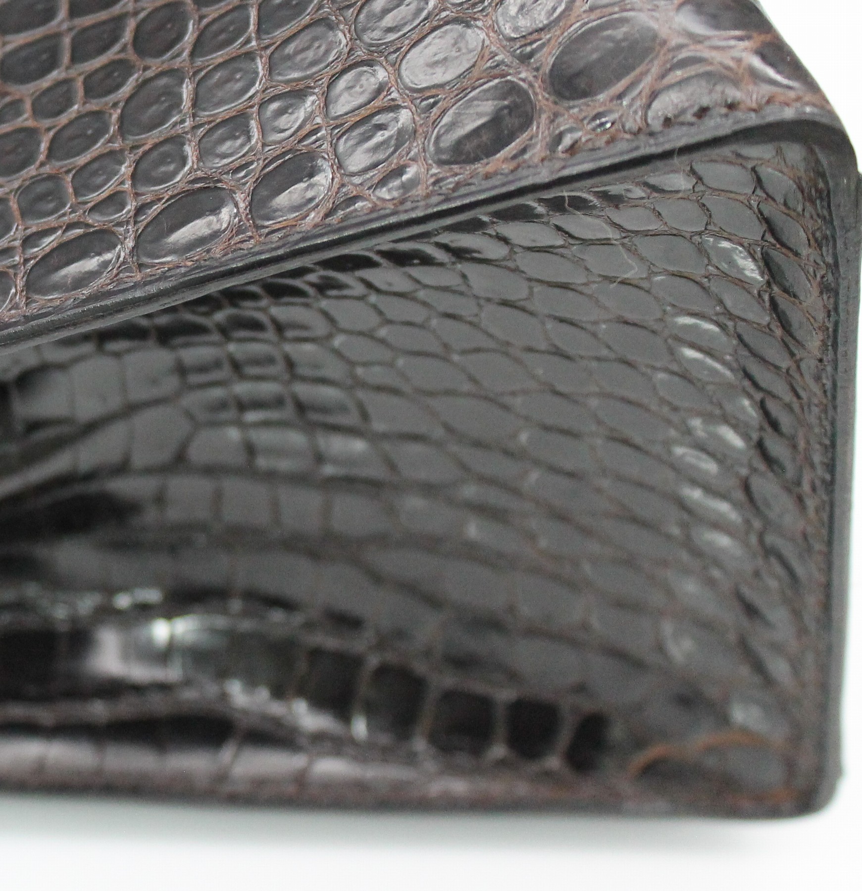 Detail c: HERMES Kelly Bag 32, Shiny Prosus Crocodile in Havanna Braun, Innenausstattung aus feinem Ziegenleder, Gold-Hardware, Orig.-Schloß mit Krokoleder ...