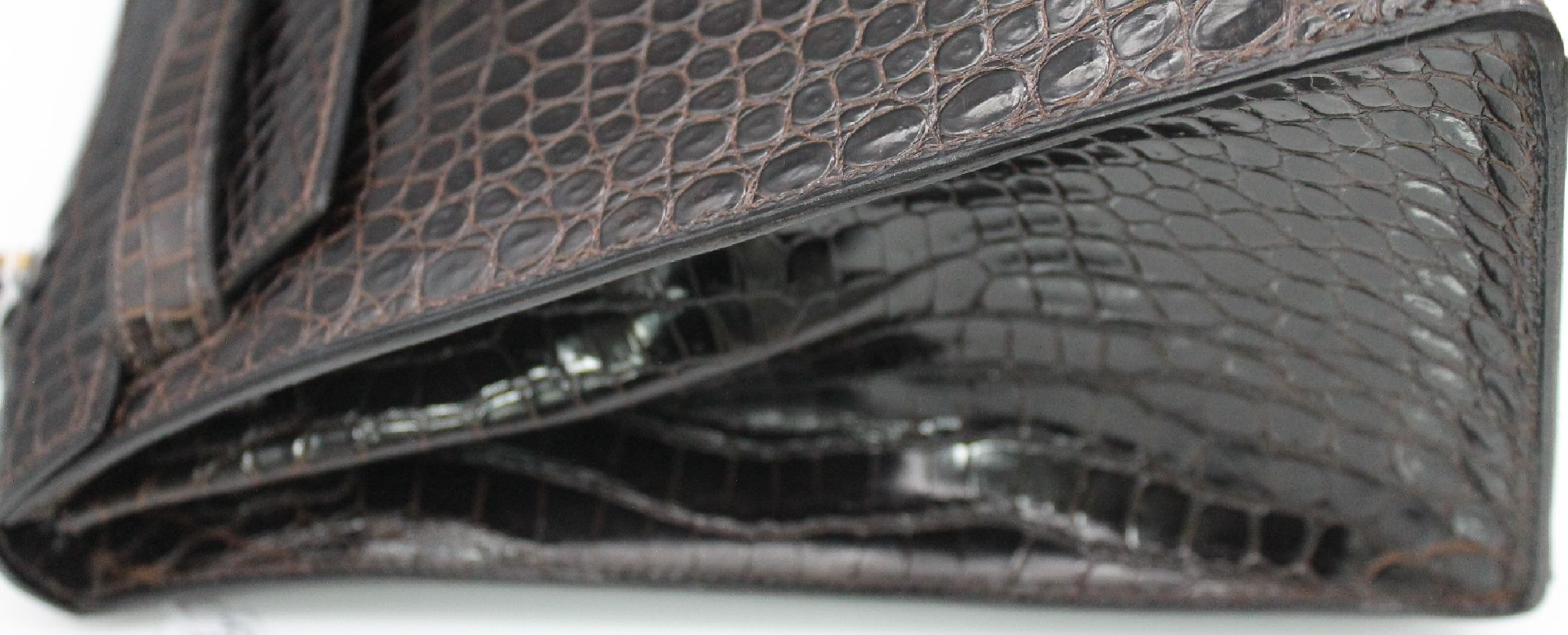 Detail d: HERMES Kelly Bag 32, Shiny Prosus Crocodile in Havanna Braun, Innenausstattung aus feinem Ziegenleder, Gold-Hardware, Orig.-Schloß mit Krokoleder ...