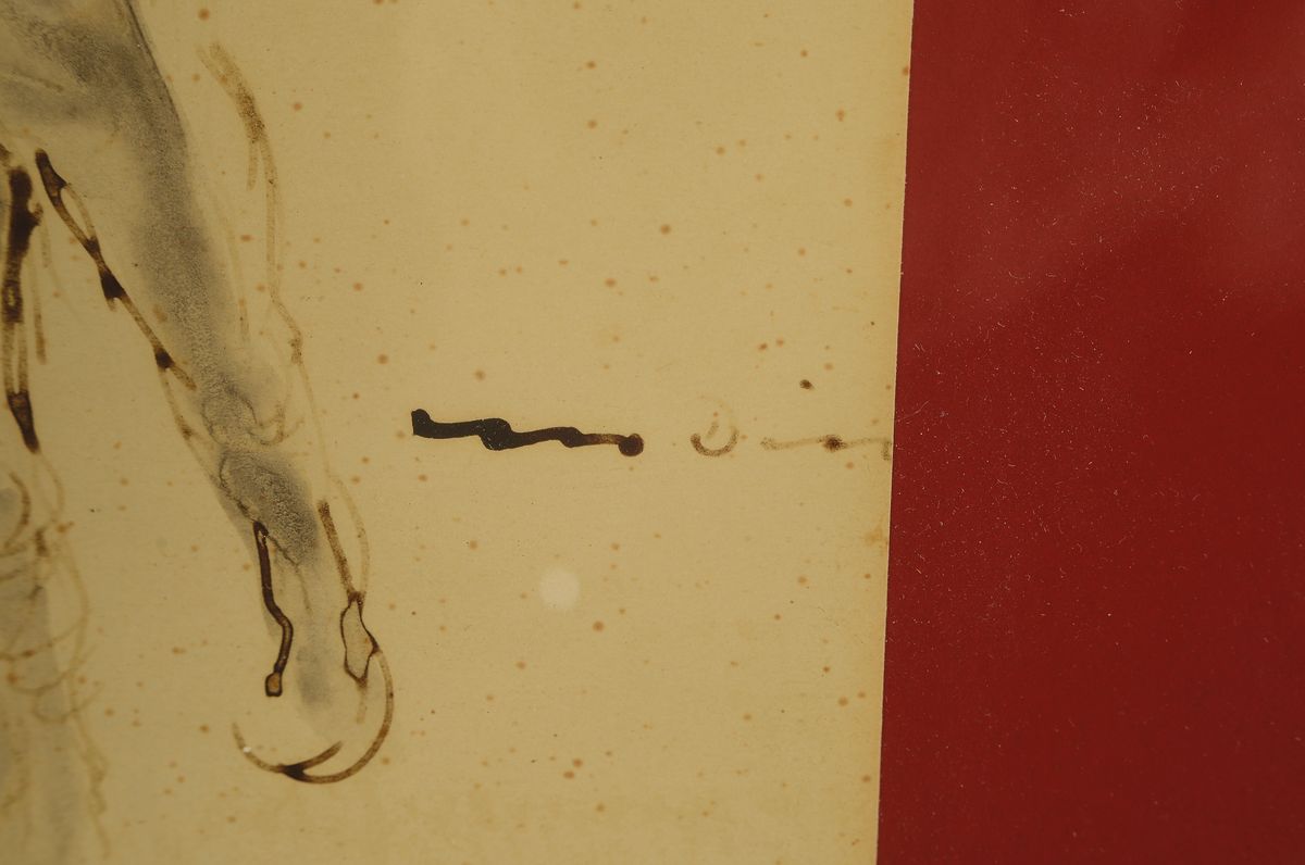 Detail a: Otto Dill, 1884 Neustadt a.d.Weinstraße-1957 Bad Dürkheim, Pferdebändiger, lavierte Tuschfederzeichnung, rechts unten signiert, leicht gebräunt ...
