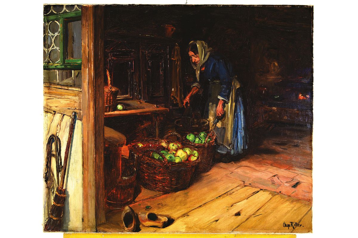Detail k: Caspar Ritter, 1861 Esslingen-1923 Ermatingen, Studium in Winterthur und München, 1887/88 Lehrer am Städel in Frankfurt, ab 1888 Lehrer für ...
