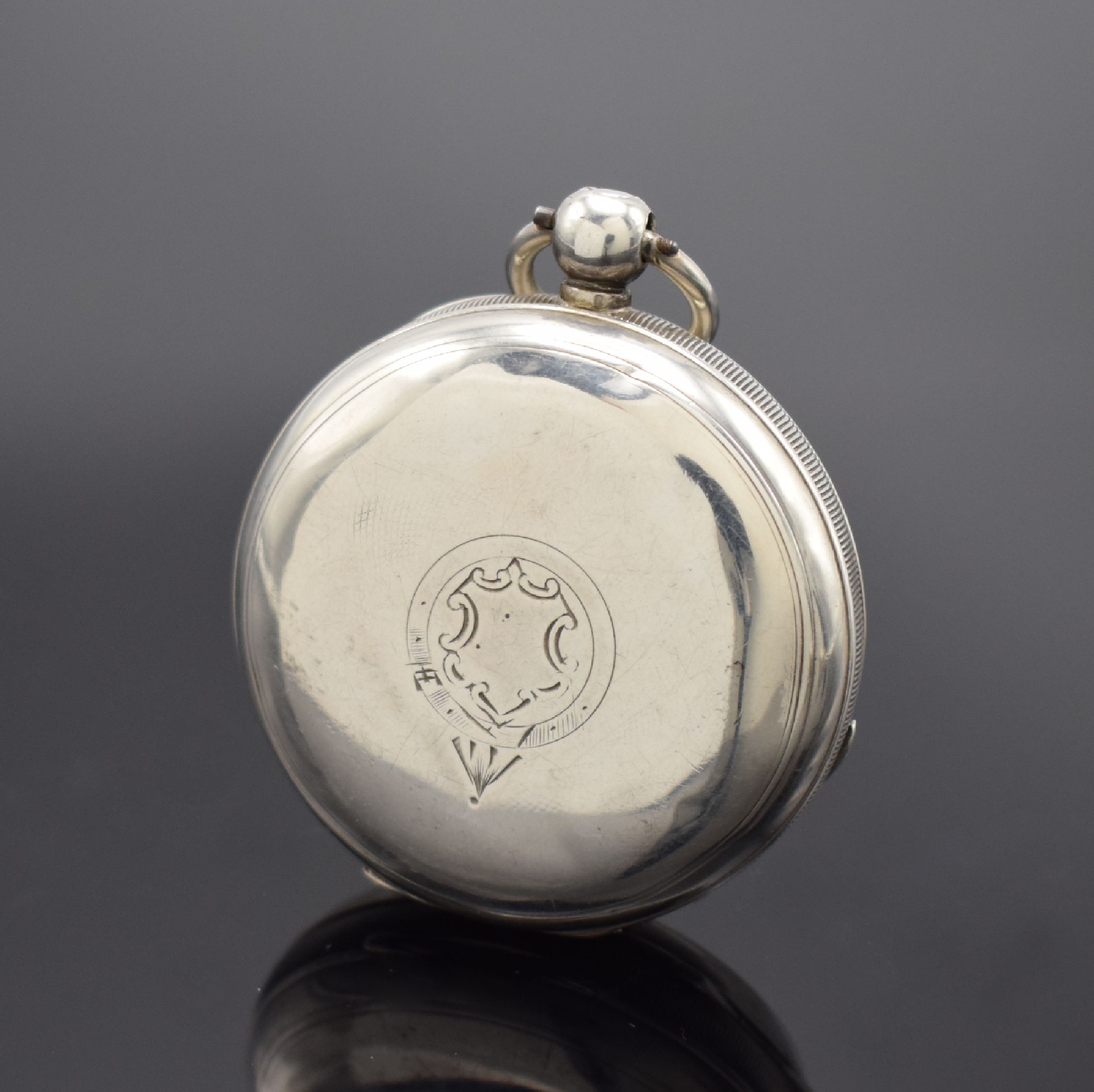 Detail g: Le GRAND à Dieppe frühes Spindelwerk mit Scheinpendel & 2 weitere Taschenuhren, Frankreich um 1720 / USA um 1900, 1. hohes verg. Werk m. ...