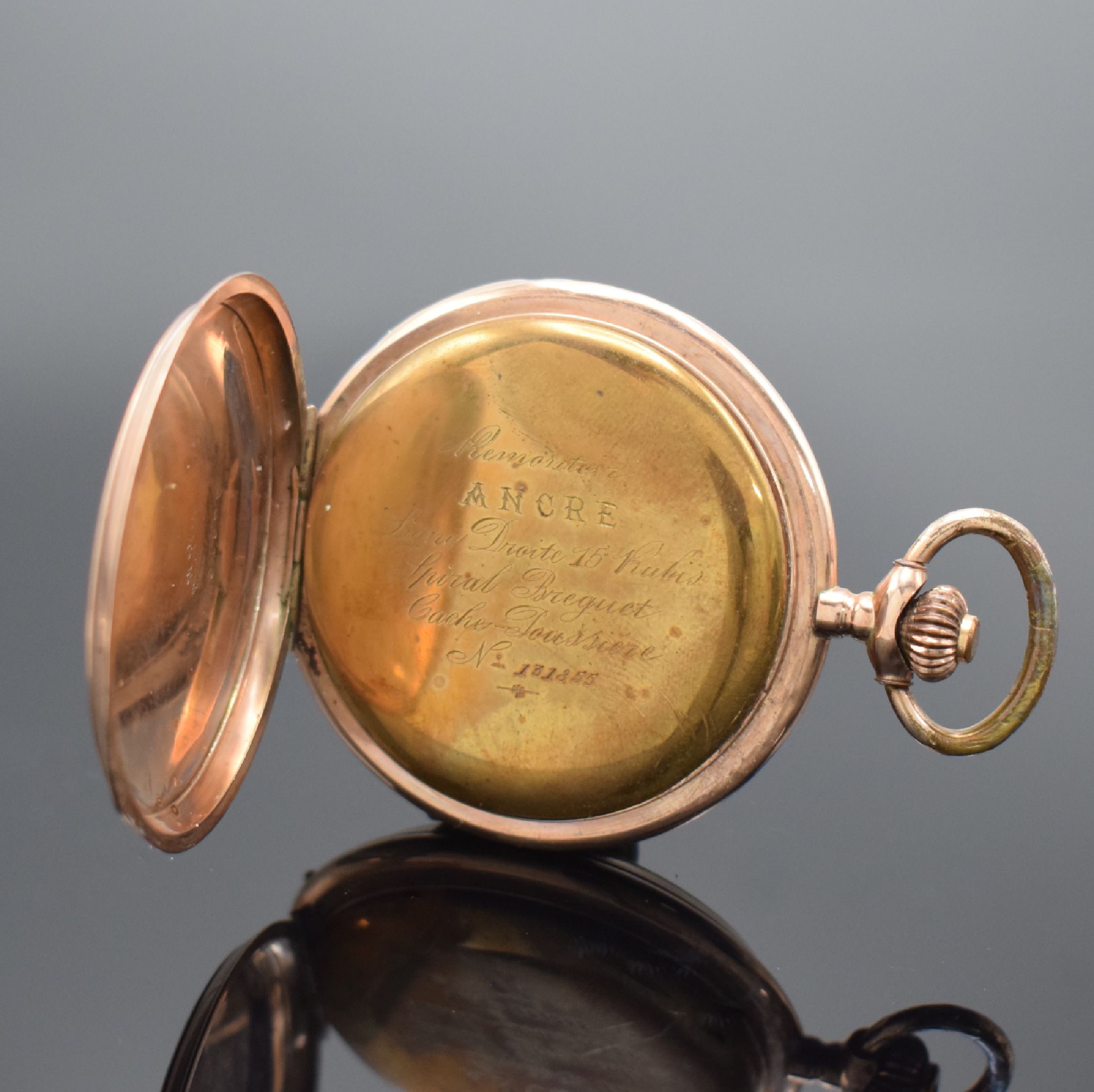 Detail h: ALPINA Herrensavonette in GG 585/000 & 2 weitere Goldtaschenuhren, Schweiz um 1890 - 1920, 1. Alpina m. gut erhaltenem guill. Louis-XVI Geh., gold. ...