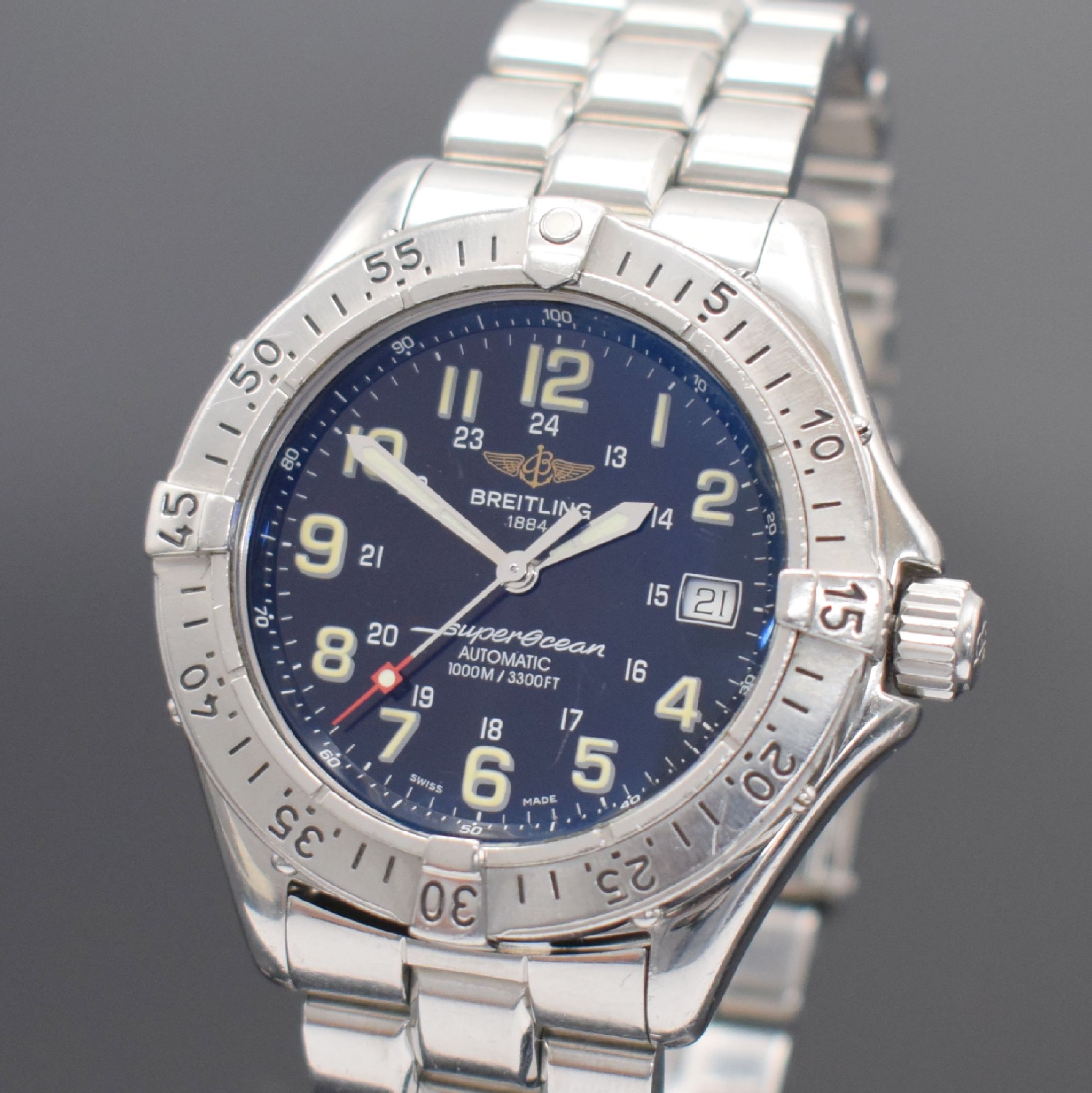 Detail a: BREITLING Colt Superocean Herrenarmbanduhr Referenz A17340, Schweiz verk. lt. beil. Pap. 11/2000, Automatik, verschr. Edelstahlgeh., orig. ...