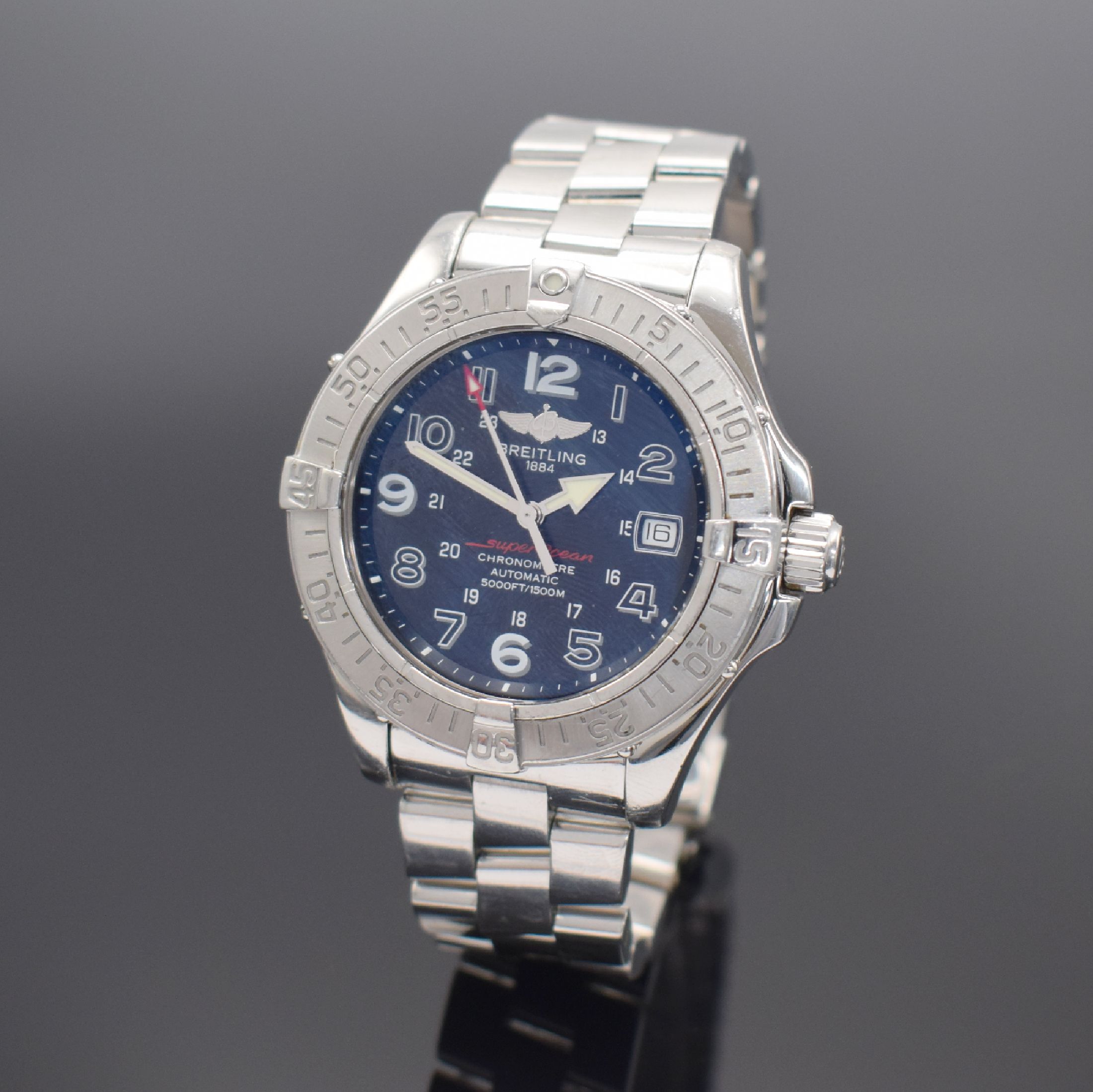 BREITLING Armbanduhr Superocean Chronometer Referenz A17360, Schweiz verk. lt. beil. Pap. 05/2010, Automatik, Edelstahlgeh. inkl. Edelstahlband mit ...