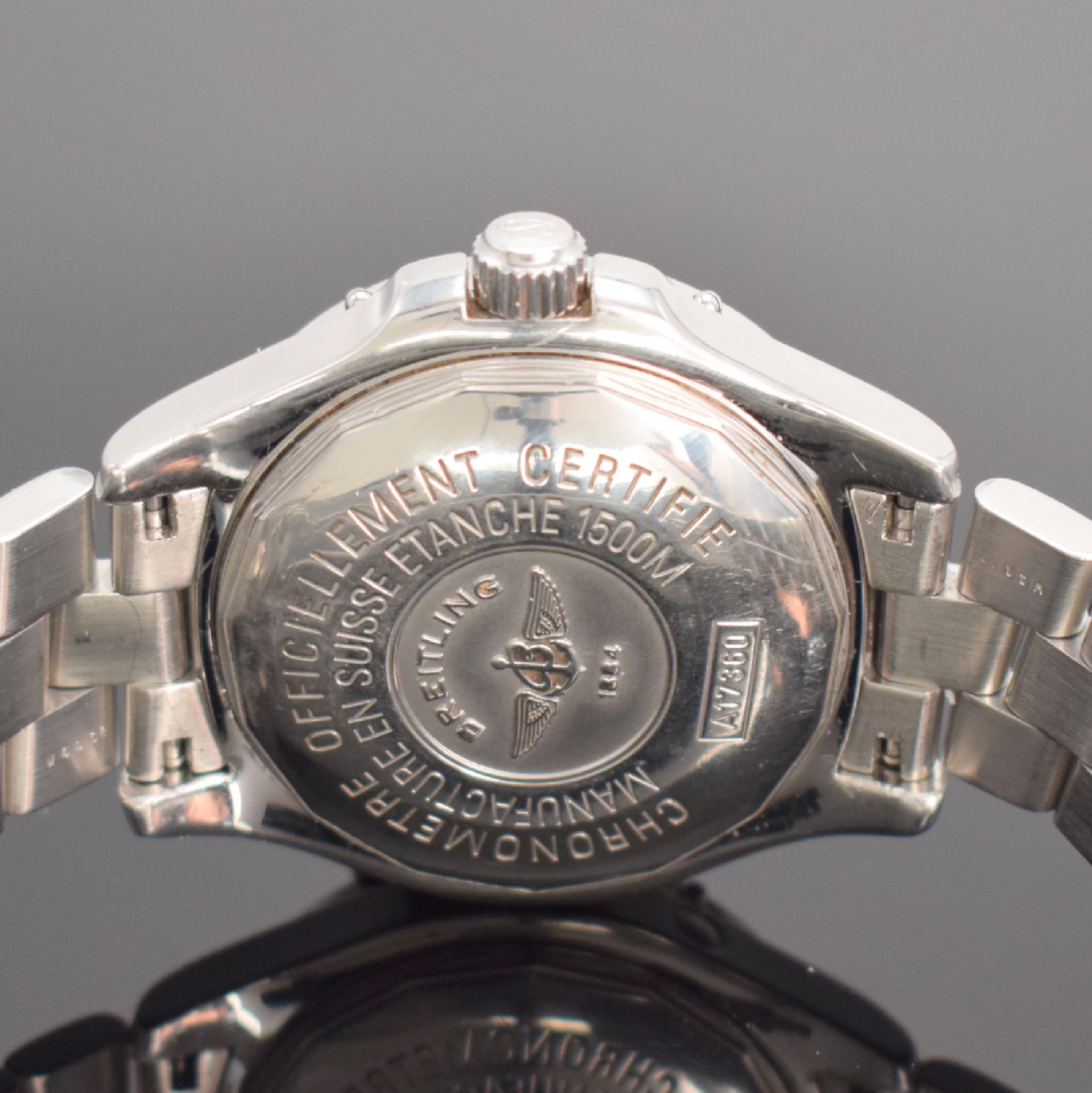 Detail d: BREITLING Armbanduhr Superocean Chronometer Referenz A17360, Schweiz verk. lt. beil. Pap. 05/2010, Automatik, Edelstahlgeh. inkl. Edelstahlband mit ...