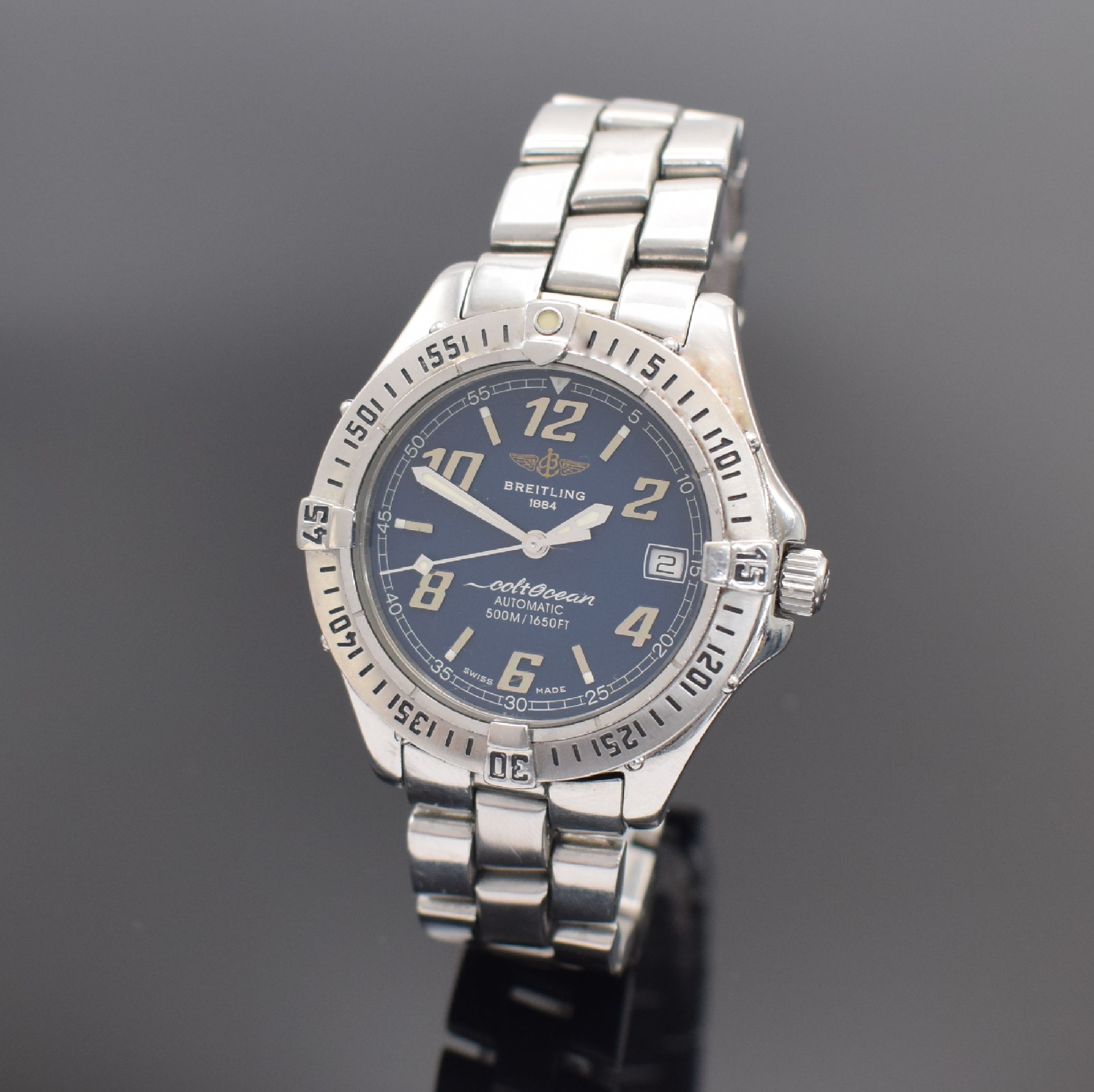 BREITLING Colt Ocean Herrenarmbanduhr in StahlReferenz A17050, Schweiz verk. lt. beil. Pap. 12/1999, Automatik, verschr. Boden & Krone, orig. ...