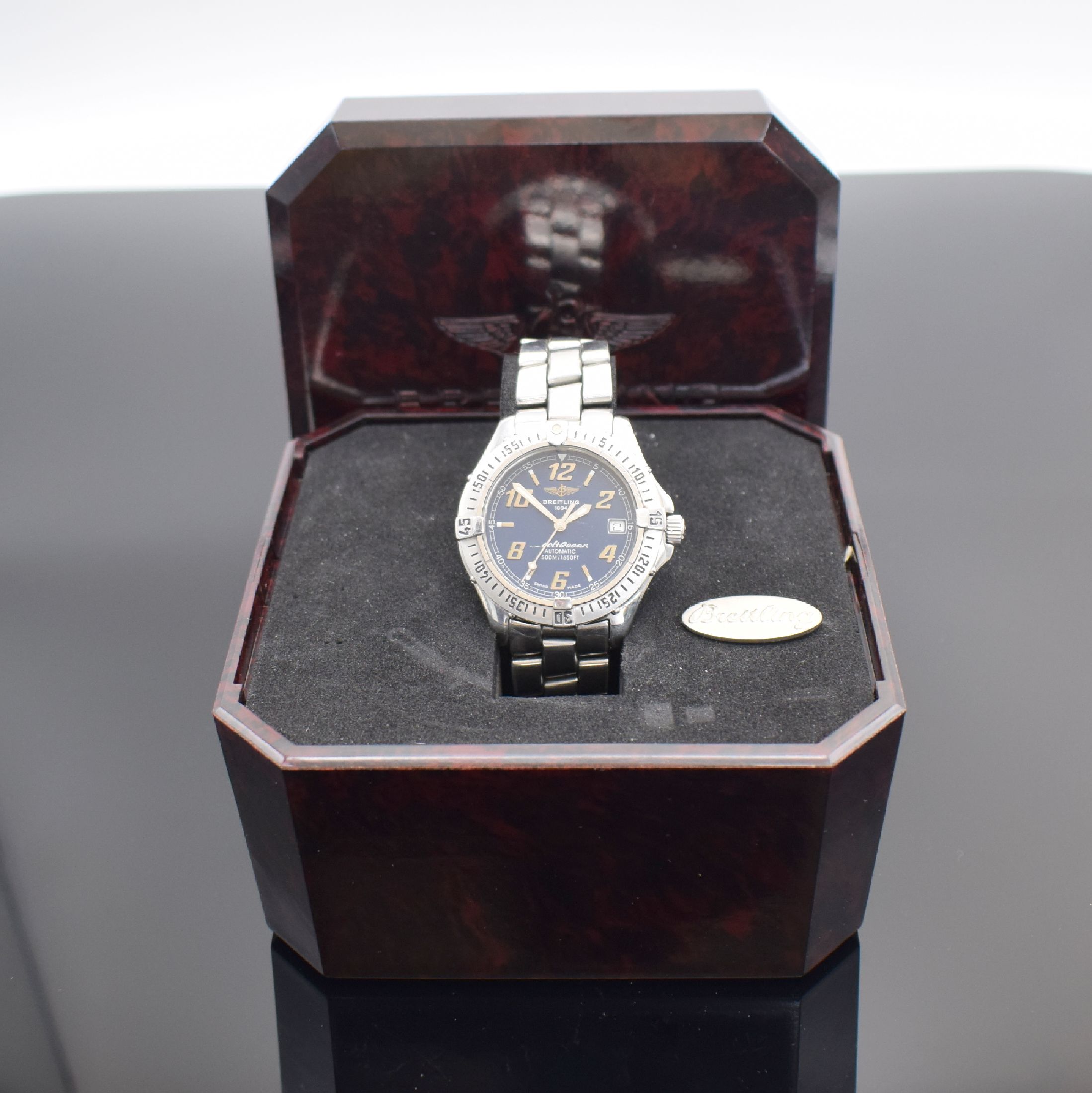 Detail f: BREITLING Colt Ocean Herrenarmbanduhr in StahlReferenz A17050, Schweiz verk. lt. beil. Pap. 12/1999, Automatik, verschr. Boden & Krone, orig. ...