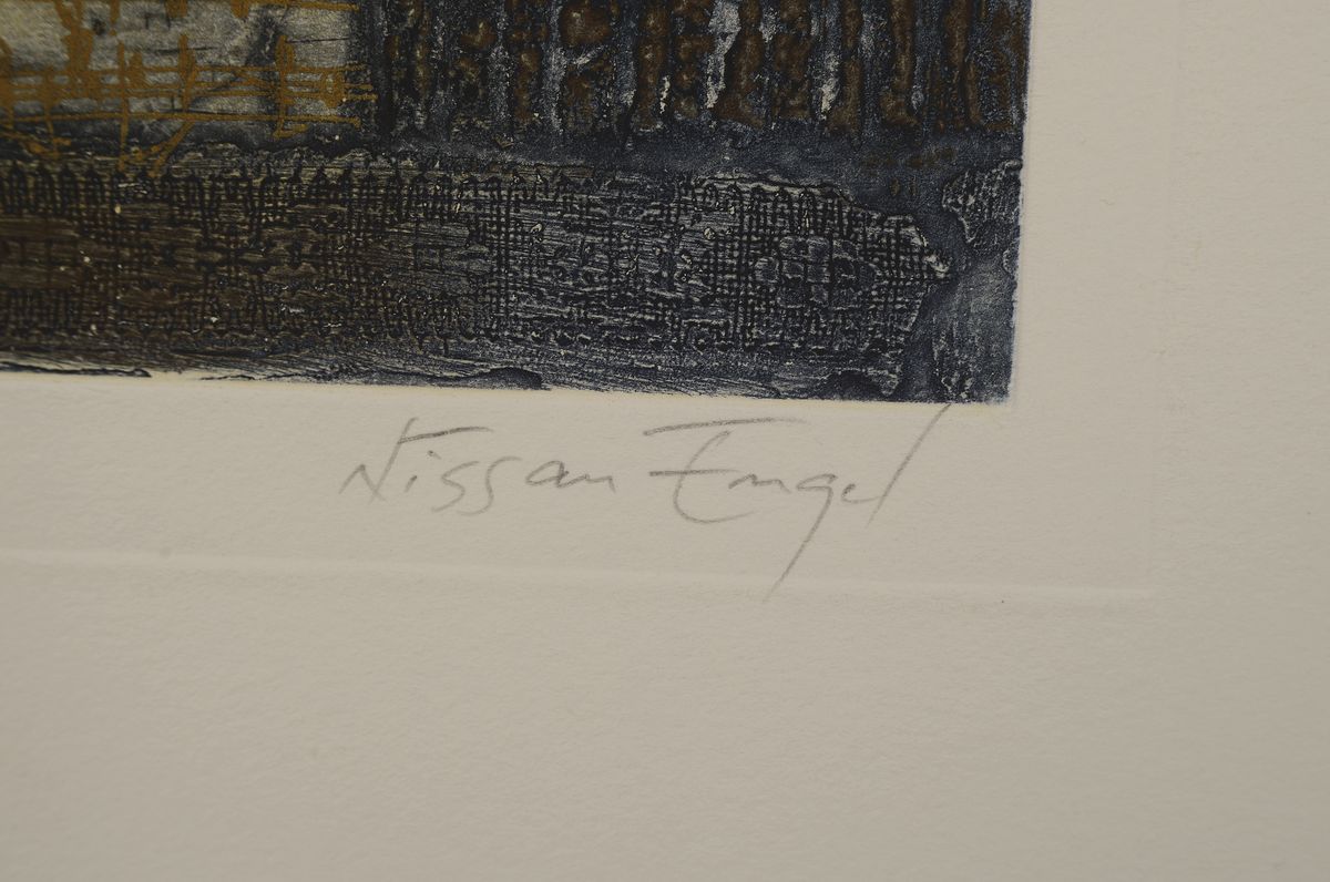 Detail c: Nissan Engel, 1931-2016, Farbradierung "Si", num. E.A., Platte ca. 31x20, gesamt ca. 50x30 cm