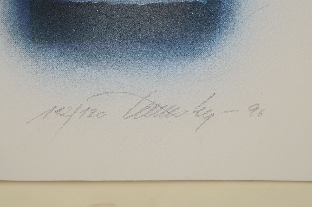 Detail c: Wulf Reinshagen, geb. 1942, "Bretagne", Seriegrafie 1996, mit Blattgoldauflage, sign., num. 112/120, ca. 65x50 cm