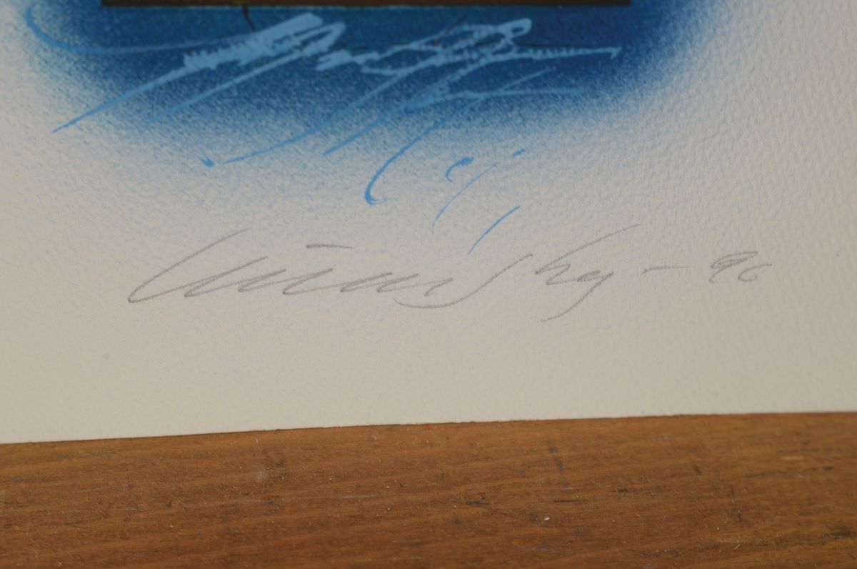 Detail a: Wulf Reinshagen, geb. 1942, "Goldenes Spiegel",serigraphie 1996, Sign., num. 84/120, ca. 65x49 cm