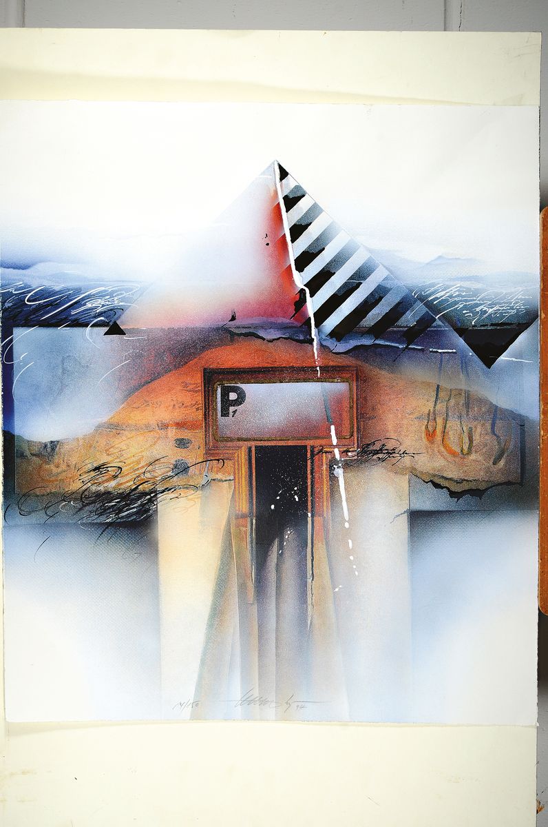 Detail k: Wulf Reinshagen, geb. 1942, "landscape P", serigraphie 1996, sign., num. 14/150, ca. 75x65 cm