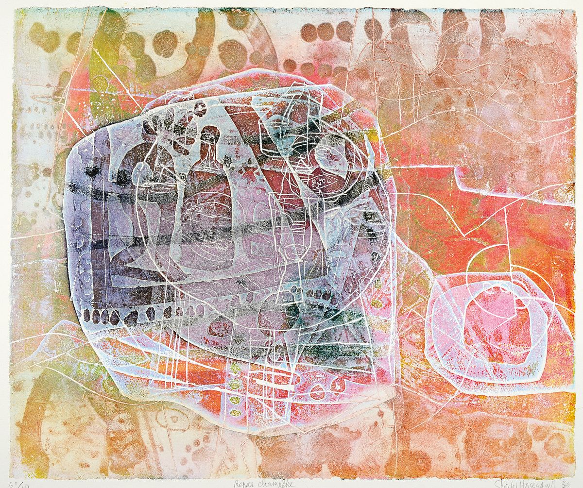 Shoichi Hasegawa, geb. 1929, Farbradierung auf Büttenpapier, sign., num. 60/110, ca. 75x57 cm