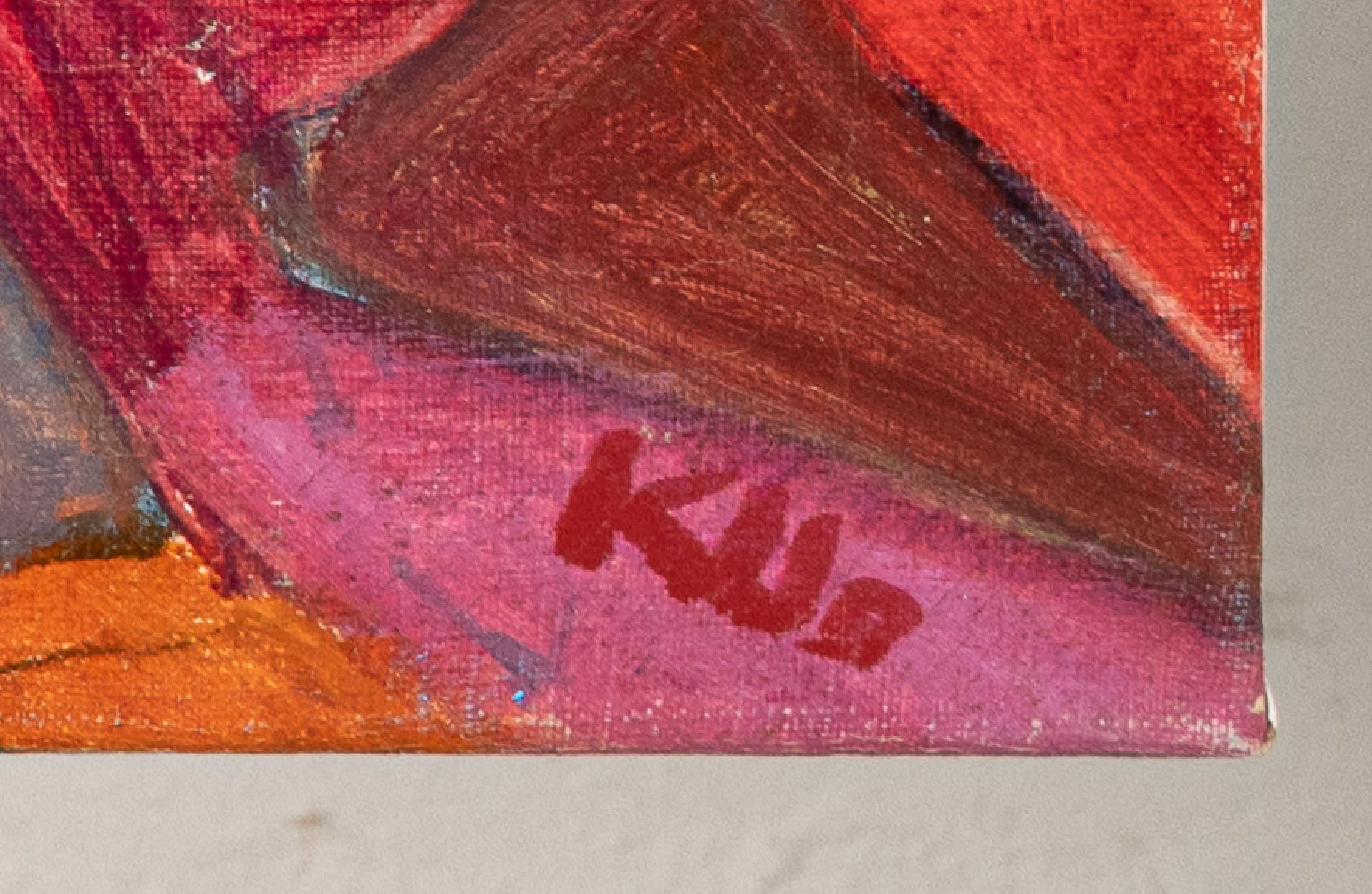 Detail a: Kostadinka Tsvetkova, 1929 Sofia - 2006 , Öl/Lwd, signiert, 60x90 cm, fauvistische Komposition einer Landschaft mit Baum; Studiuman der ...