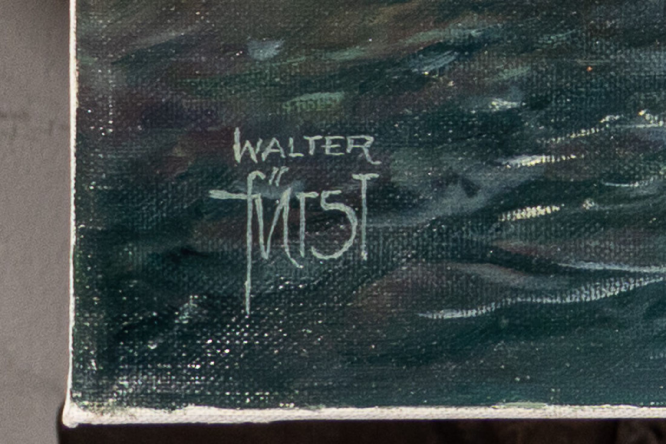 Detail a: Walter Fürst, geb. 1930, zwei Ansichten aus Venedig, Blick entlang eines Kanals und Sonnenuntergang über San Giorgio Maggiore, je Öl/Lwd, ...