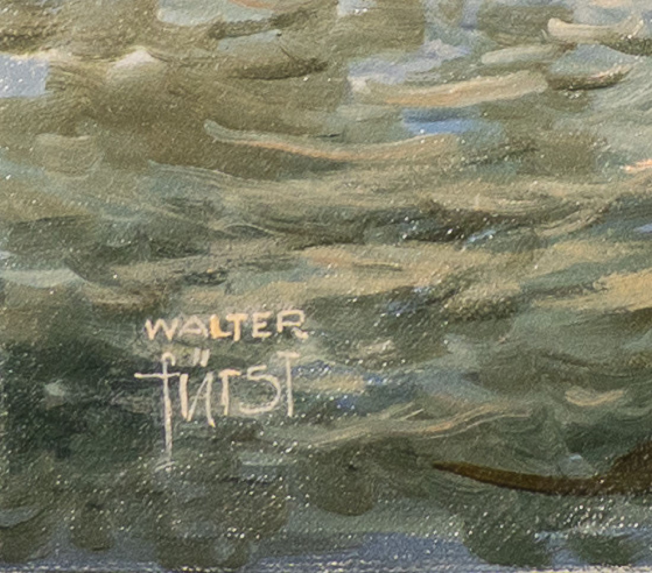 Detail c: Walter Fürst, geb. 1930, zwei Ansichten aus Venedig, Blick entlang eines Kanals und Sonnenuntergang über San Giorgio Maggiore, je Öl/Lwd, ...