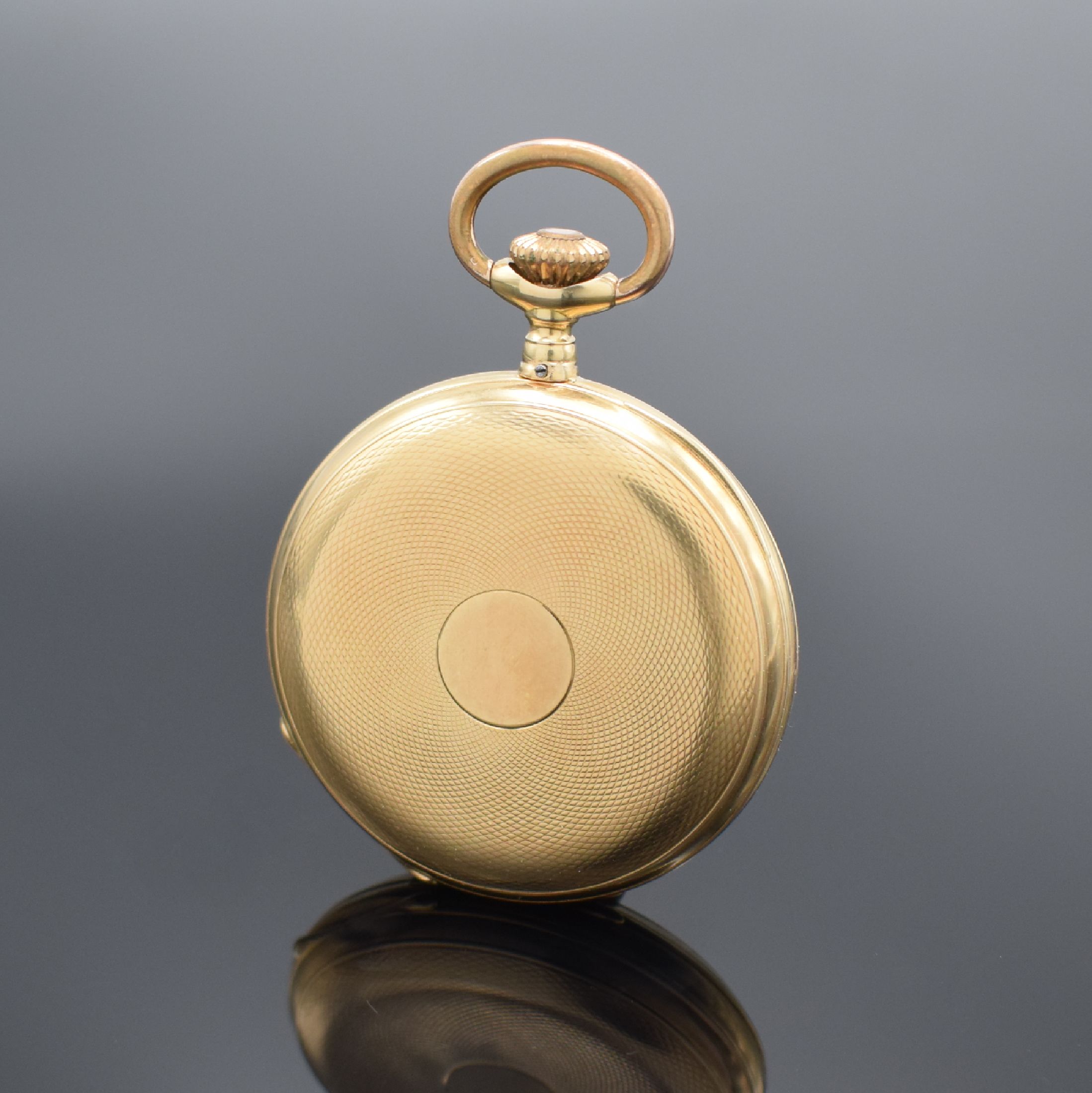 Detail c: DEUTSCHE UHRENFABRIKATION GLASHÜTTE SA A. LANGE & SÖHNE Savonette in GG 585/000, Deutschland um 1887, guill. 3 Deckel Goldgeh., Sprungdeckel m. ...