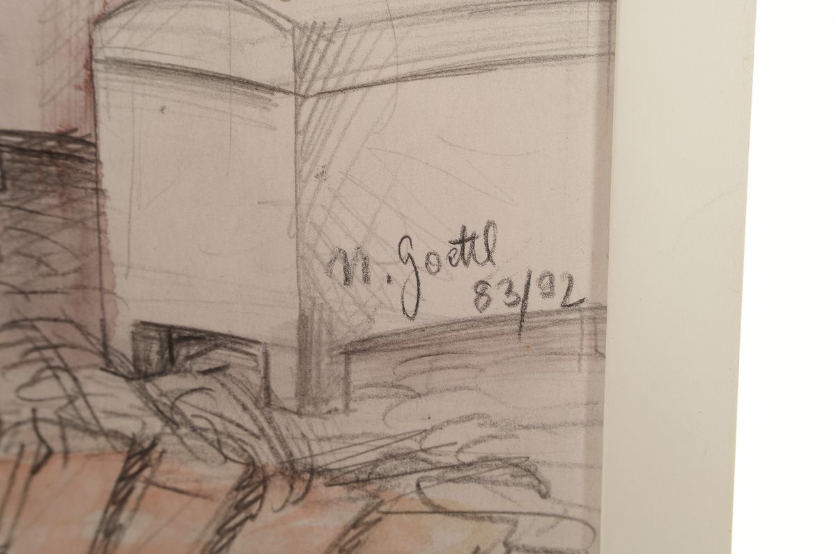 Detail a: Helmut Goettl, 1934 Decin/Tschechoslowakei - 2011, Studium bei Rudolf Dischinger und an der Akademie Karlsruhe bei Karl Hubbuch, Lehraufträge an den ...