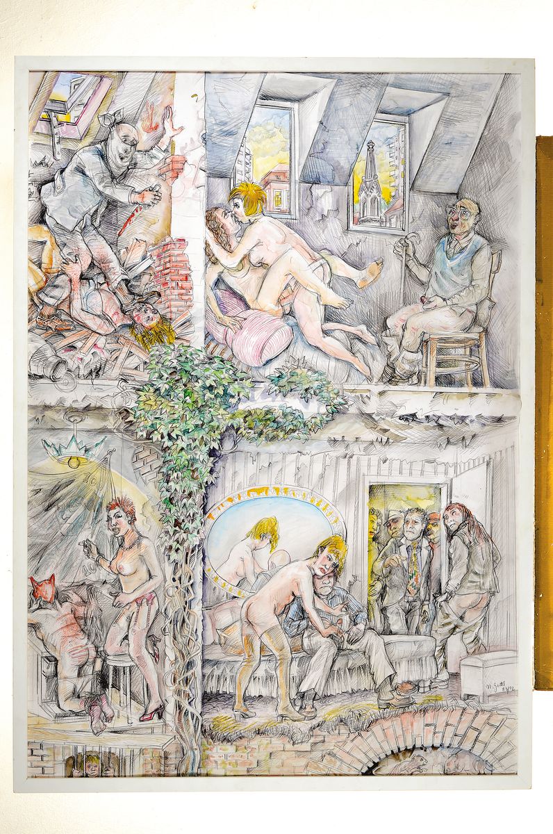 Detail k: Helmut Goettl, 1934 Decin/Tschechoslowakei - 2011, Studium bei Rudolf Dischinger und an der Akademie Karlsruhe bei Karl Hubbuch, Lehraufträge an den ...