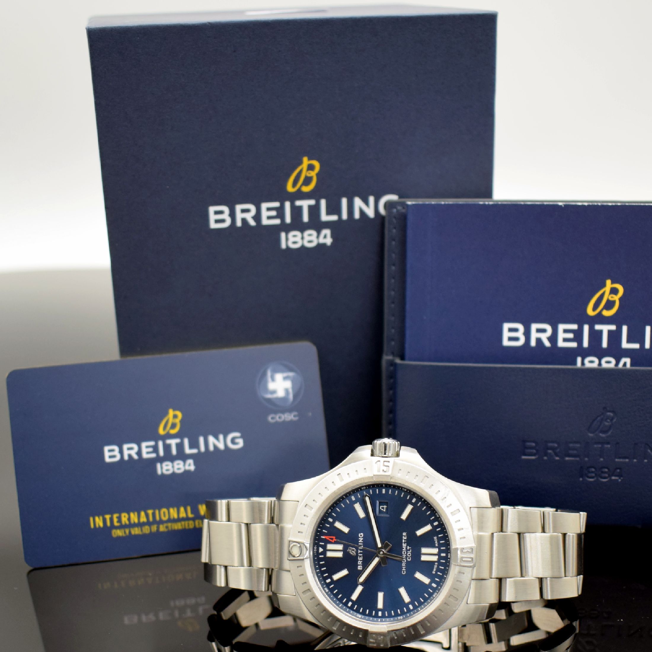 Detail g: BREITLING Chronomat Chronometer Colt sehr gut erhaltene Herrenarmbanduhr Referenz A17388, Schweiz um 2020, Automatik, verschr. Gehäuse in Edelst., ...