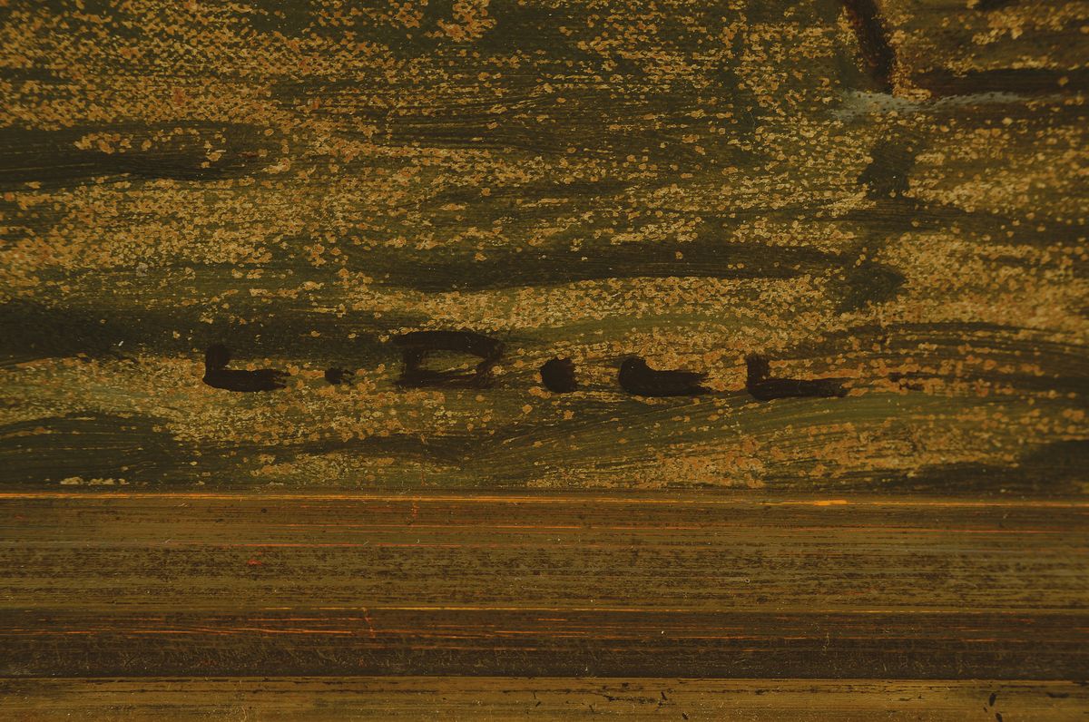 Detail a: M. Hermstedt (o.ä.), datiert 1916, Stillleben mit Teller, Kürbis, Rotkohl, Rote Beete, Rüben und Zwiebeln, Öl/Malkarton, rechts oben signiert, ...
