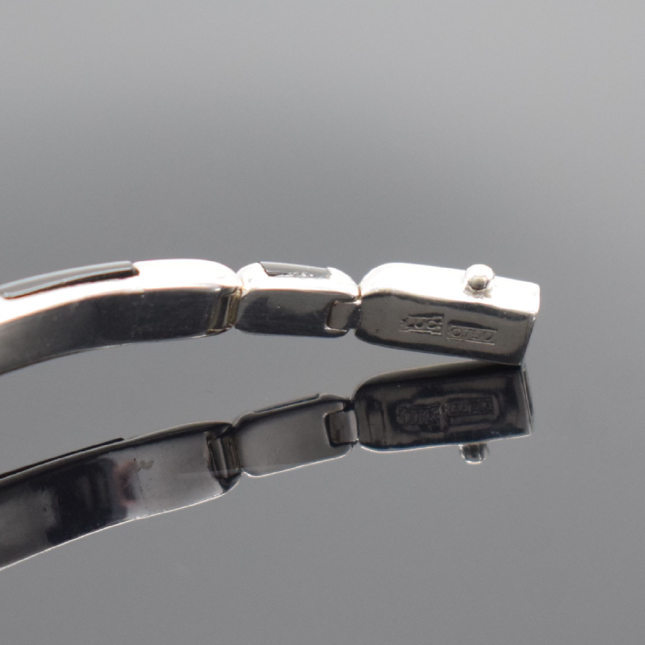 Detail b: CHOPARD Damenarmbanduhr in WG 750/000 Referenz G 3023 1, Schweiz um 1980, Handaufzug, 2- teil. Geh., Boden aufgedr., Bandansätze m. Diamanten bes., ...