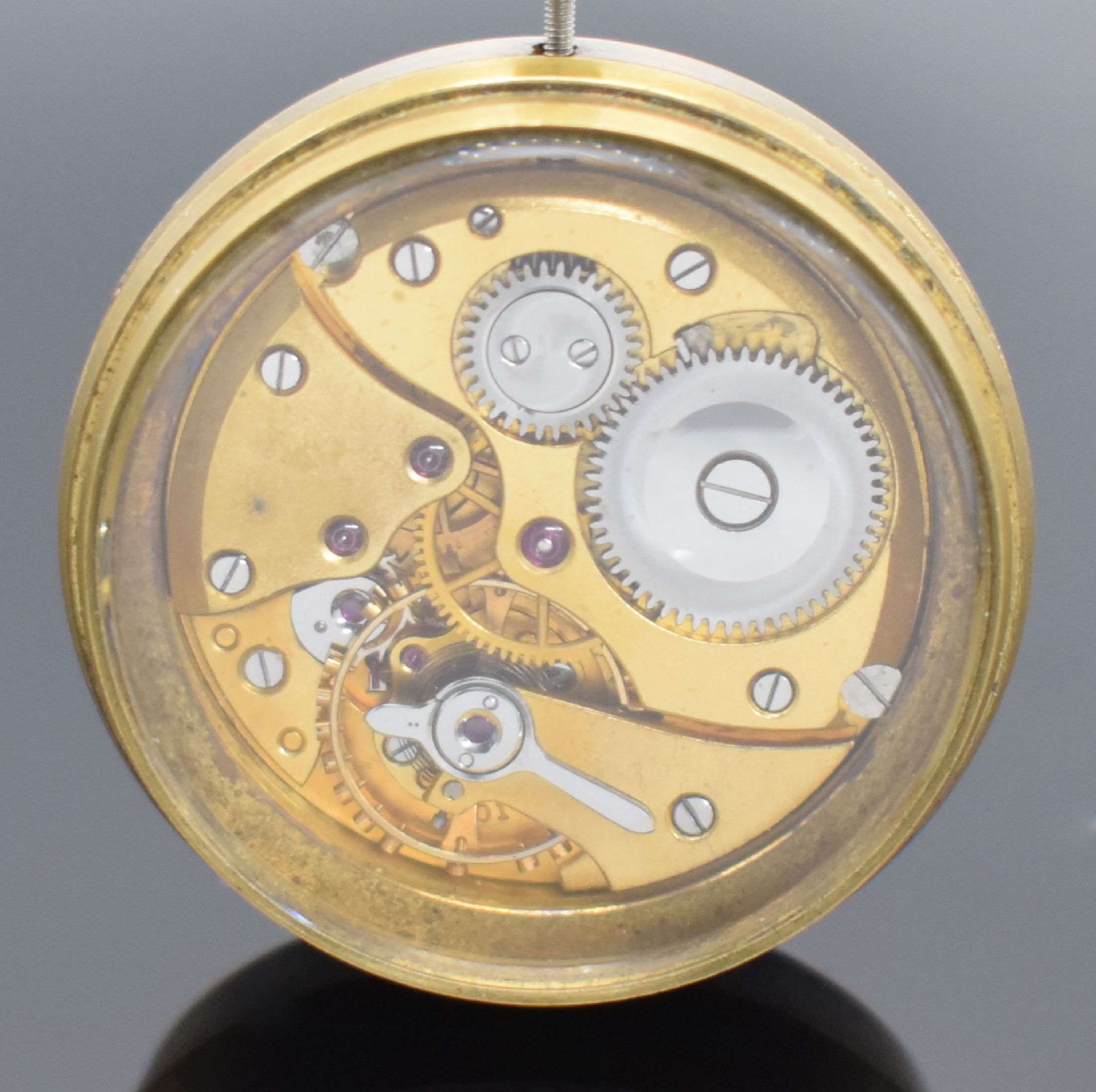 Detail a: PESEUX 260 Wettbewerbs-Chronometer Nr. 101 fürSpiraux Reunis / Nivarox, Schweiz um 1960, Handaufzug, beids. vergl. Messing-Prüfgehäuse, silb. ...