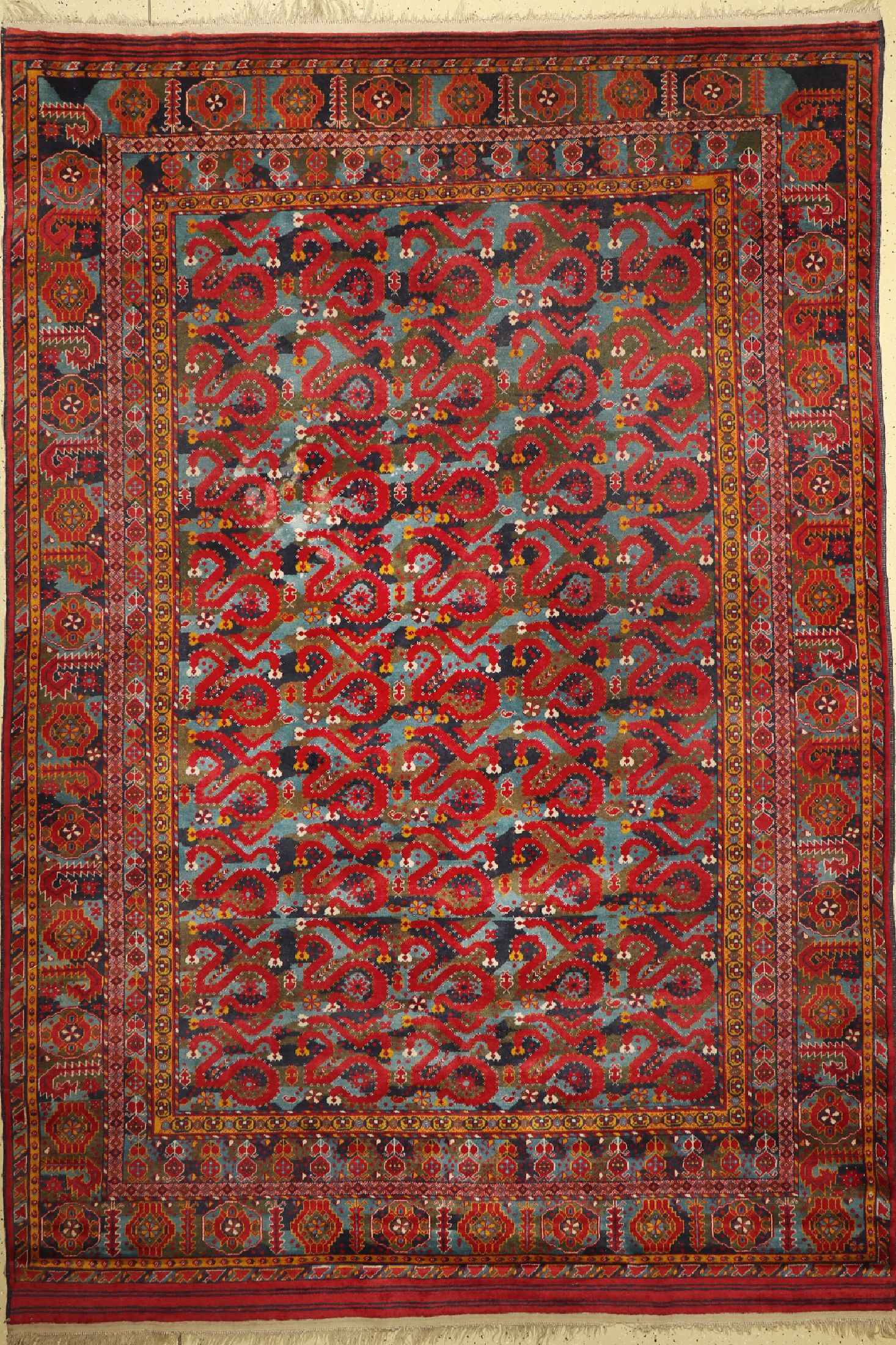 Buchara (Beshir Muster), Russland, ca. 60 Jahre, Wolle auf Wolle, ca. 323 x 223 cm, EHZ:2, (Fleck)