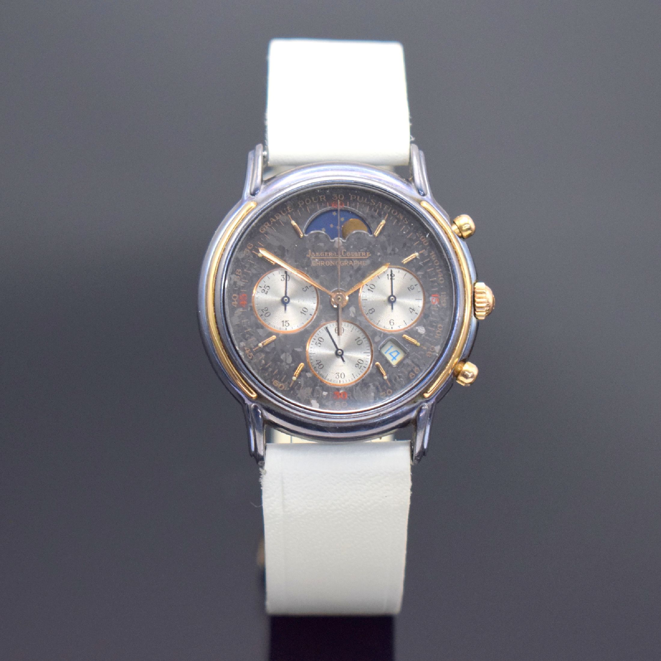 Jaeger-LeCoultre Odysseus sehr seltener Armbandchronograph in Tantal/Rotgold Referenz 165.9.30, Schweiz um 1990, quarz, gedr. Geh., ...