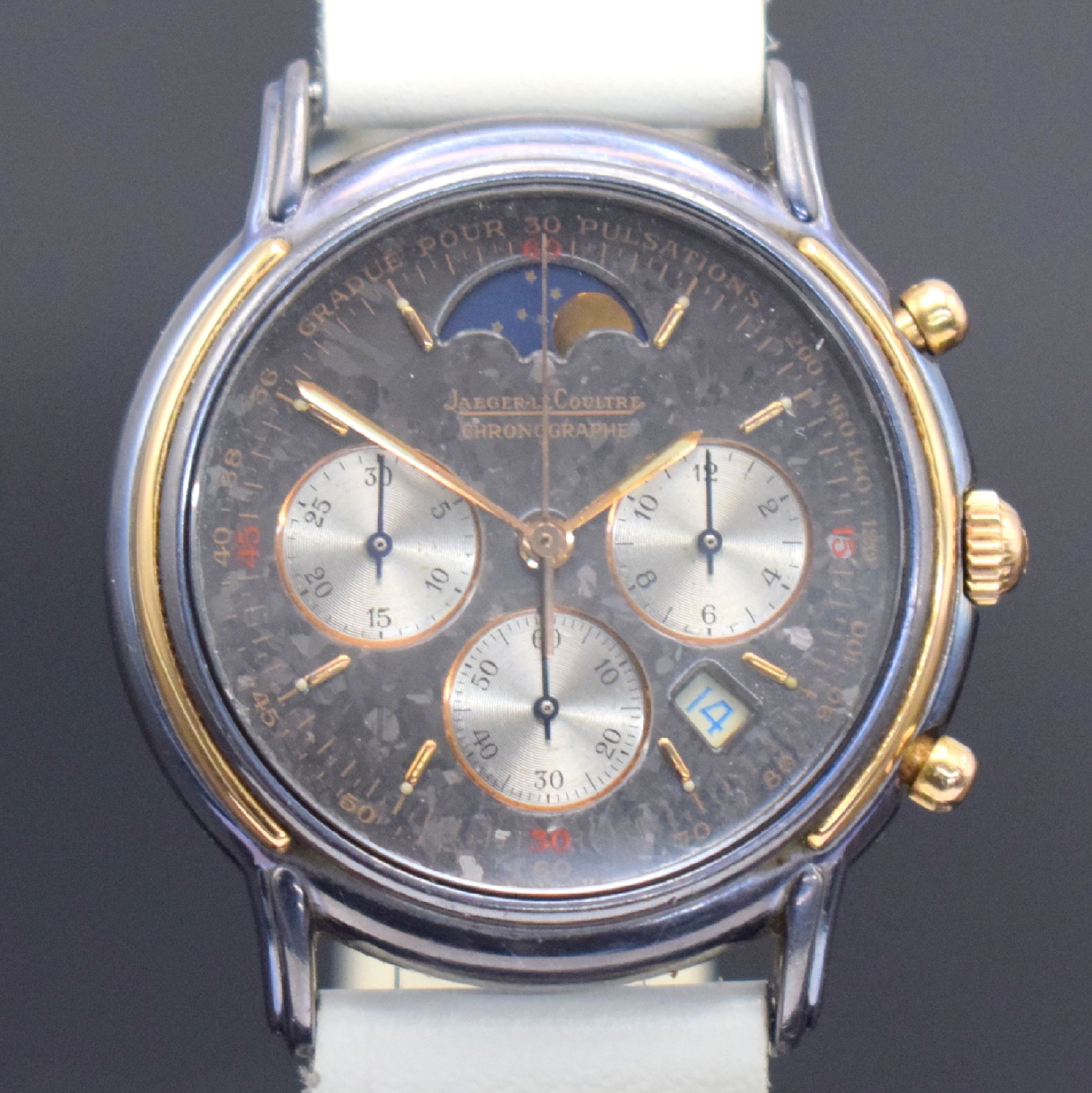 Detail a: Jaeger-LeCoultre Odysseus sehr seltener Armbandchronograph in Tantal/Rotgold Referenz 165.9.30, Schweiz um 1990, quarz, gedr. Geh., ...