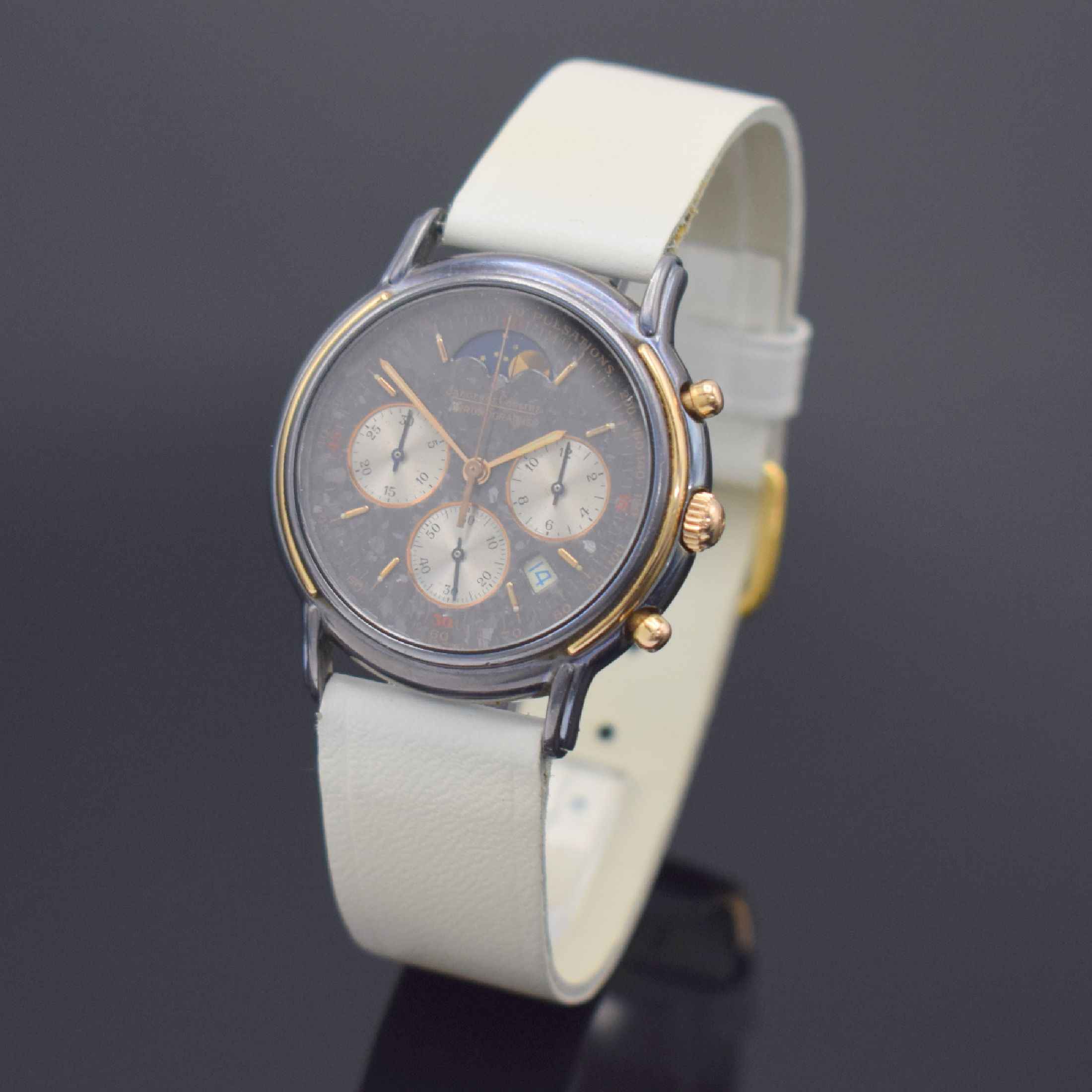 Detail b: Jaeger-LeCoultre Odysseus sehr seltener Armbandchronograph in Tantal/Rotgold Referenz 165.9.30, Schweiz um 1990, quarz, gedr. Geh., ...