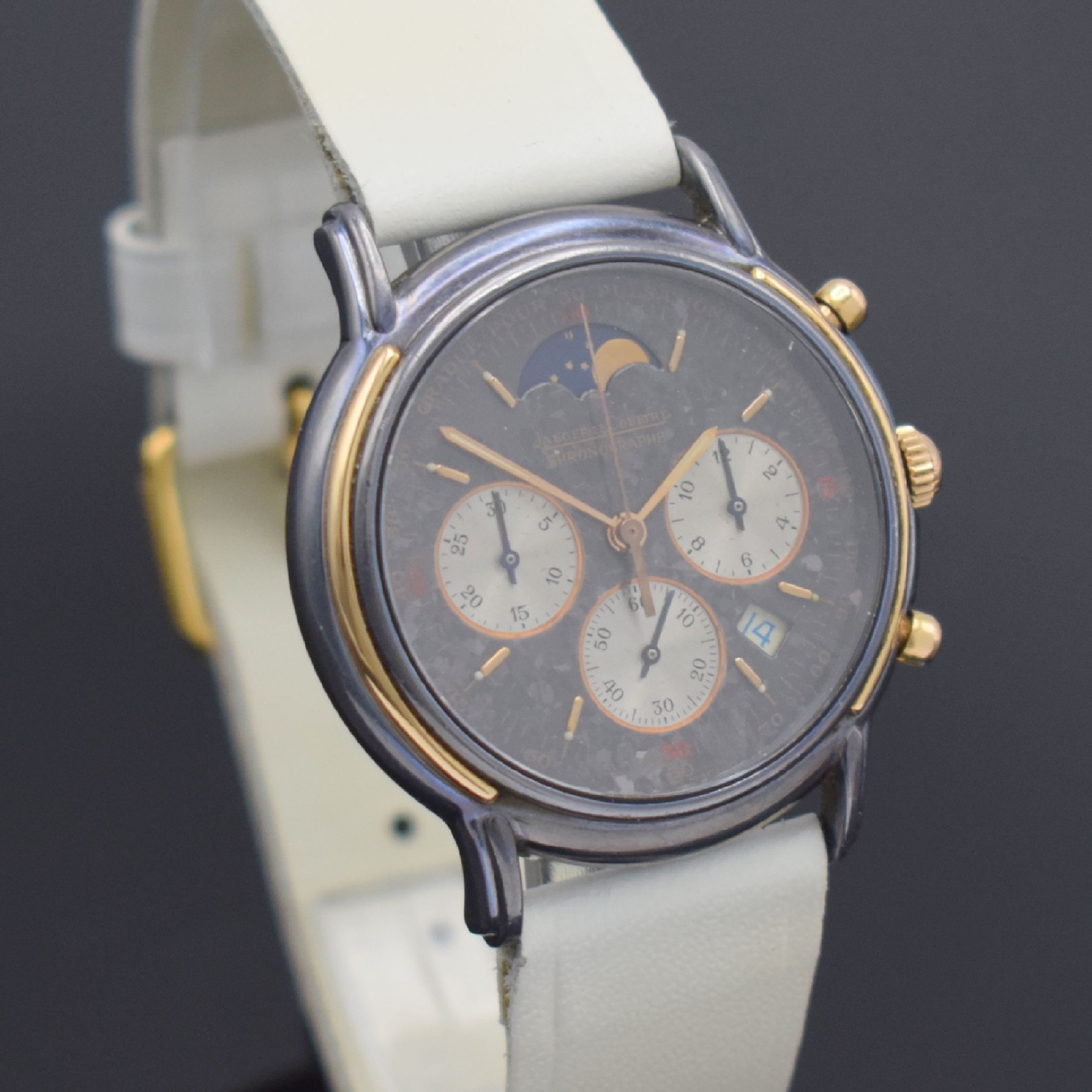 Detail e: Jaeger-LeCoultre Odysseus sehr seltener Armbandchronograph in Tantal/Rotgold Referenz 165.9.30, Schweiz um 1990, quarz, gedr. Geh., ...